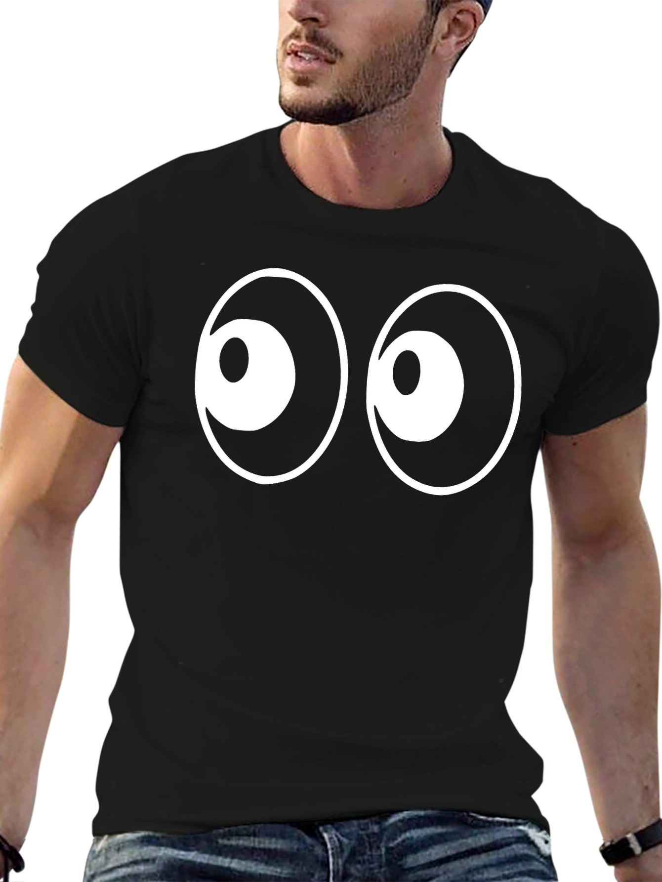 Funny Eyes T-Shirt - Black Cotton Tee