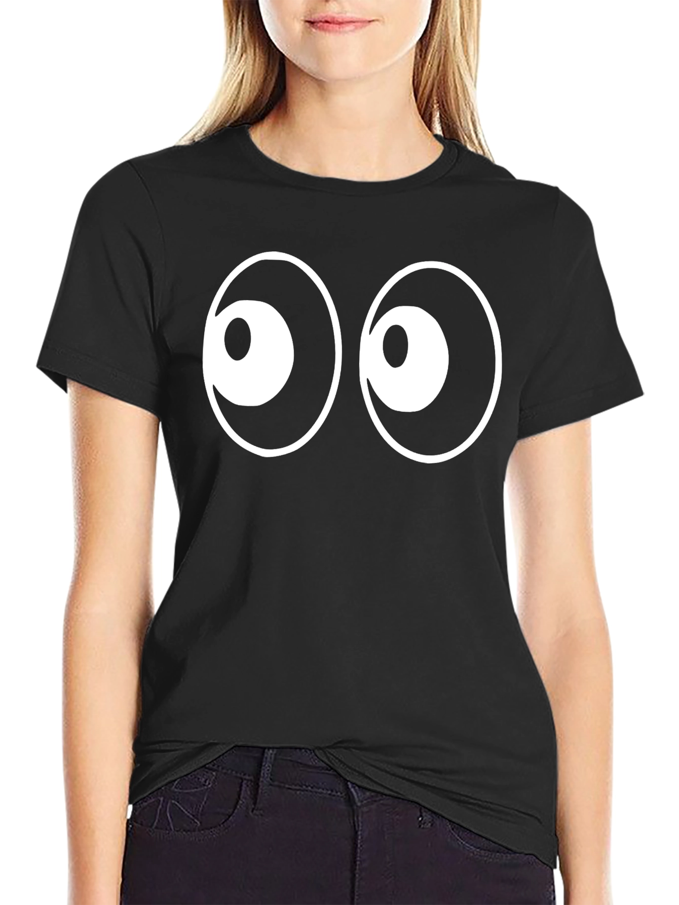 Funny Eyes T-Shirt - Black Cotton Tee