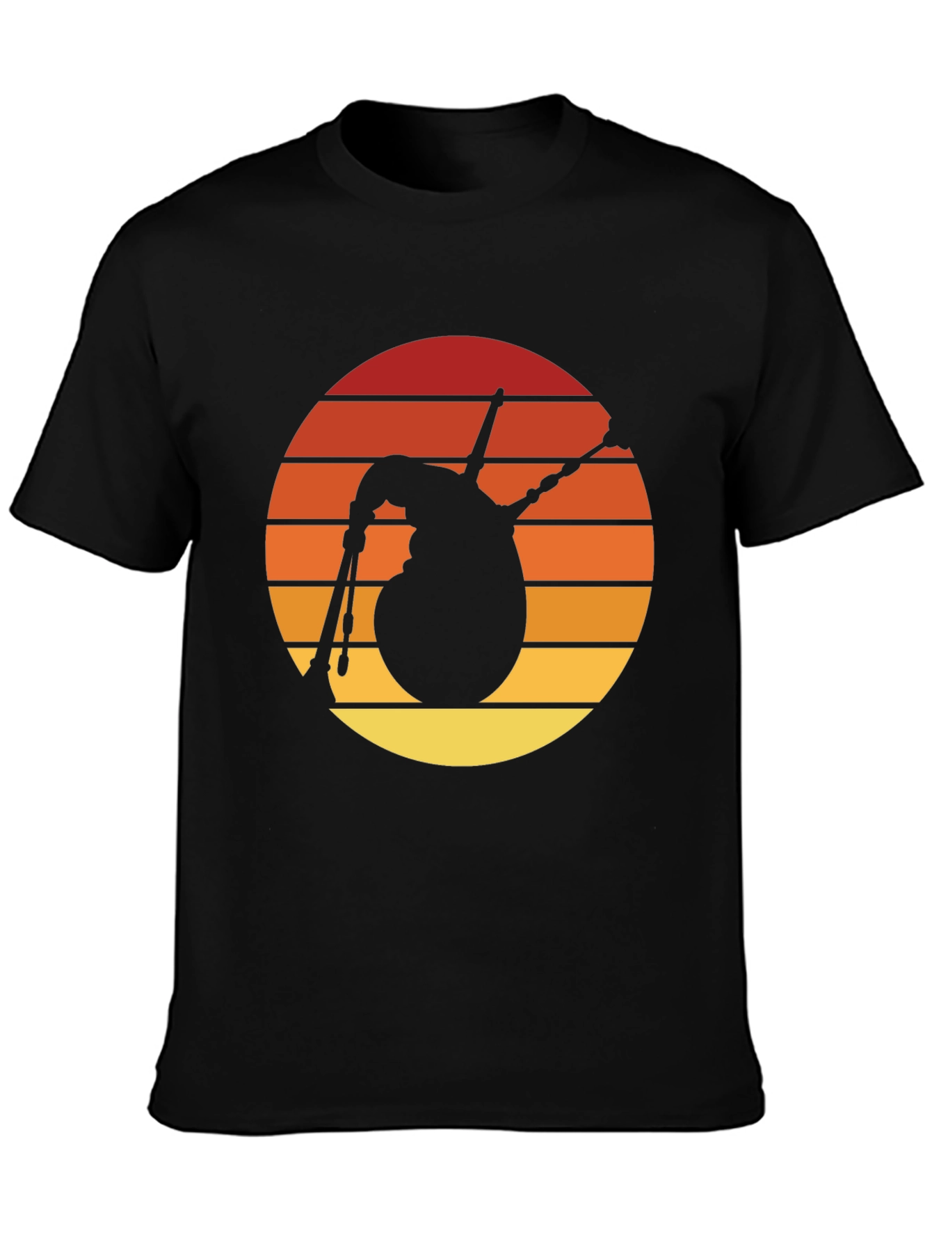 Bagpipes Sunset T-Shirt - Retro Scottish Music Tee