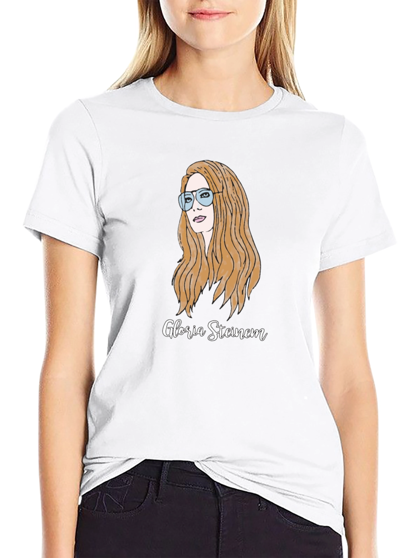 Gloria Steinem Graphic Tee - Black Cotton T-Shirt