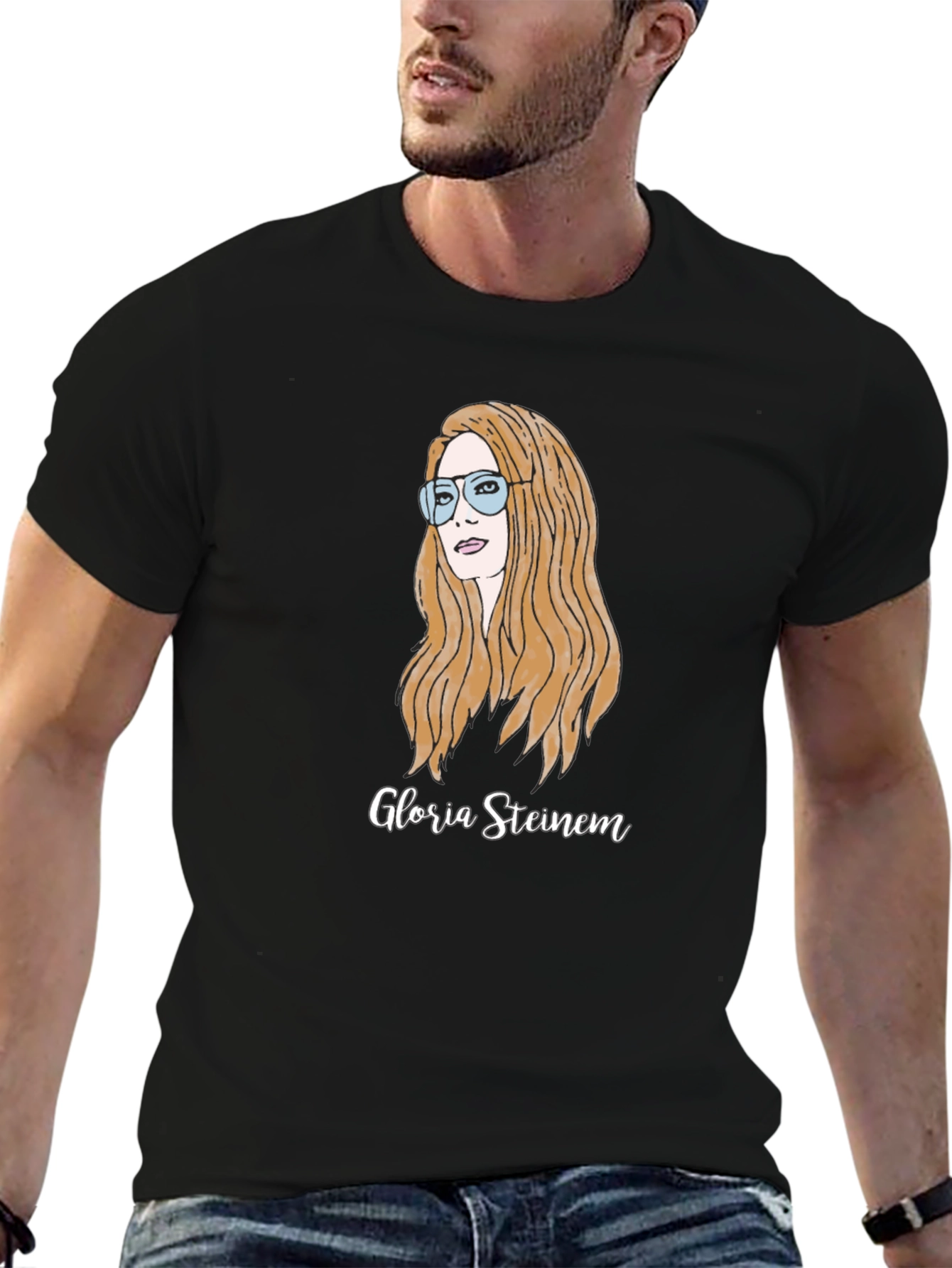 Gloria Steinem Graphic Tee - Black Cotton T-Shirt