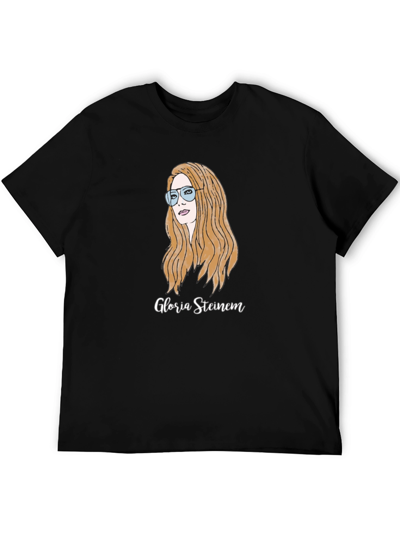 Gloria Steinem Graphic Tee - Black Cotton T-Shirt