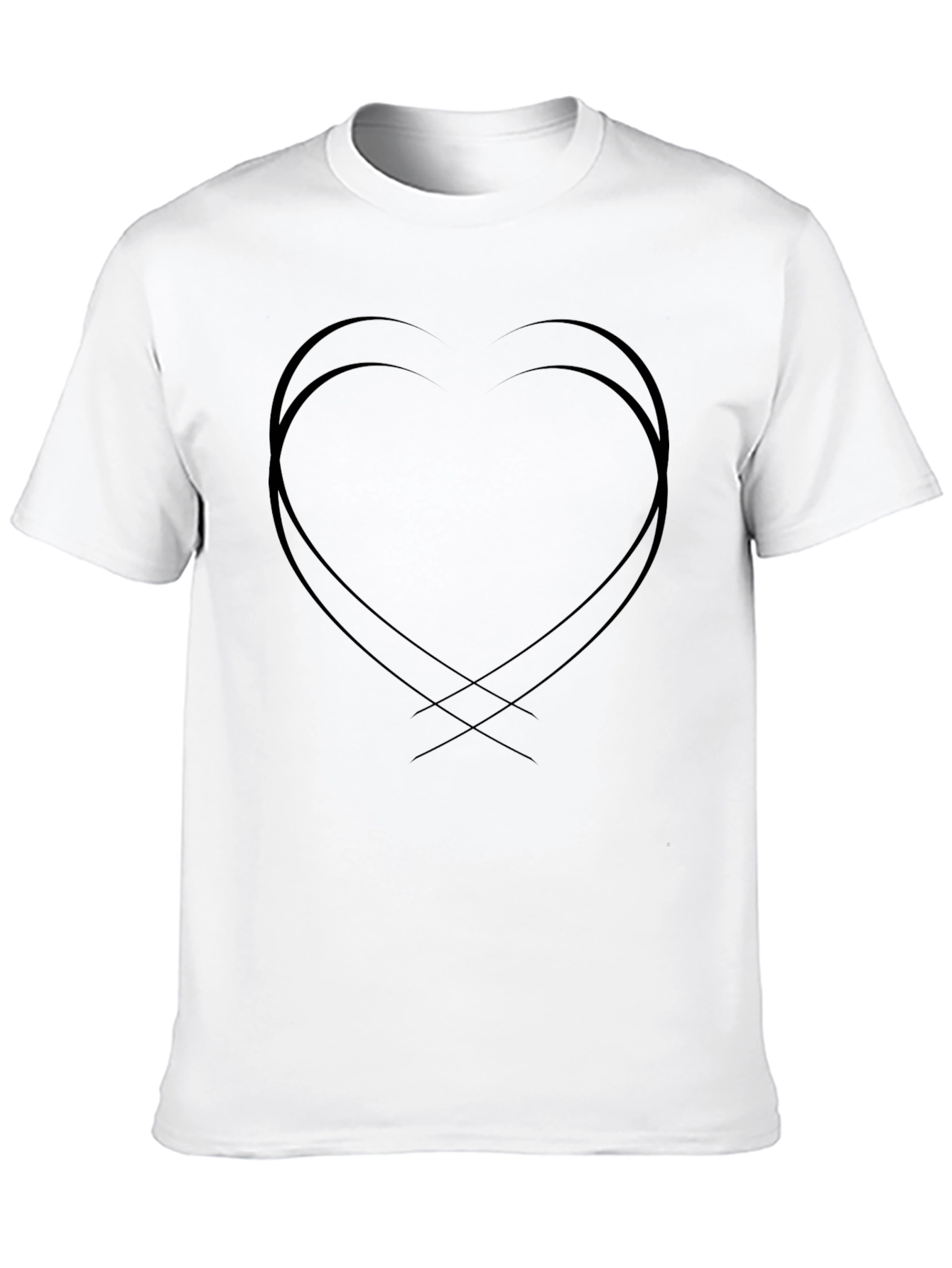 Heart Lines Graphic Black T-Shirt