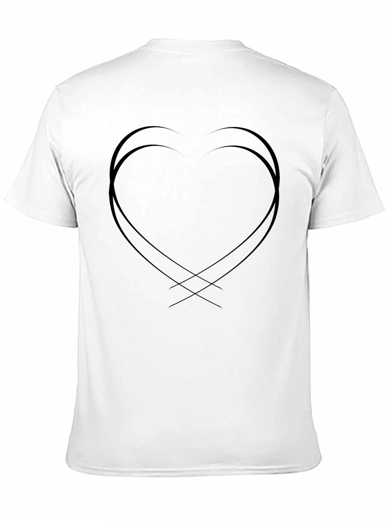 Heart Lines Graphic Black T-Shirt