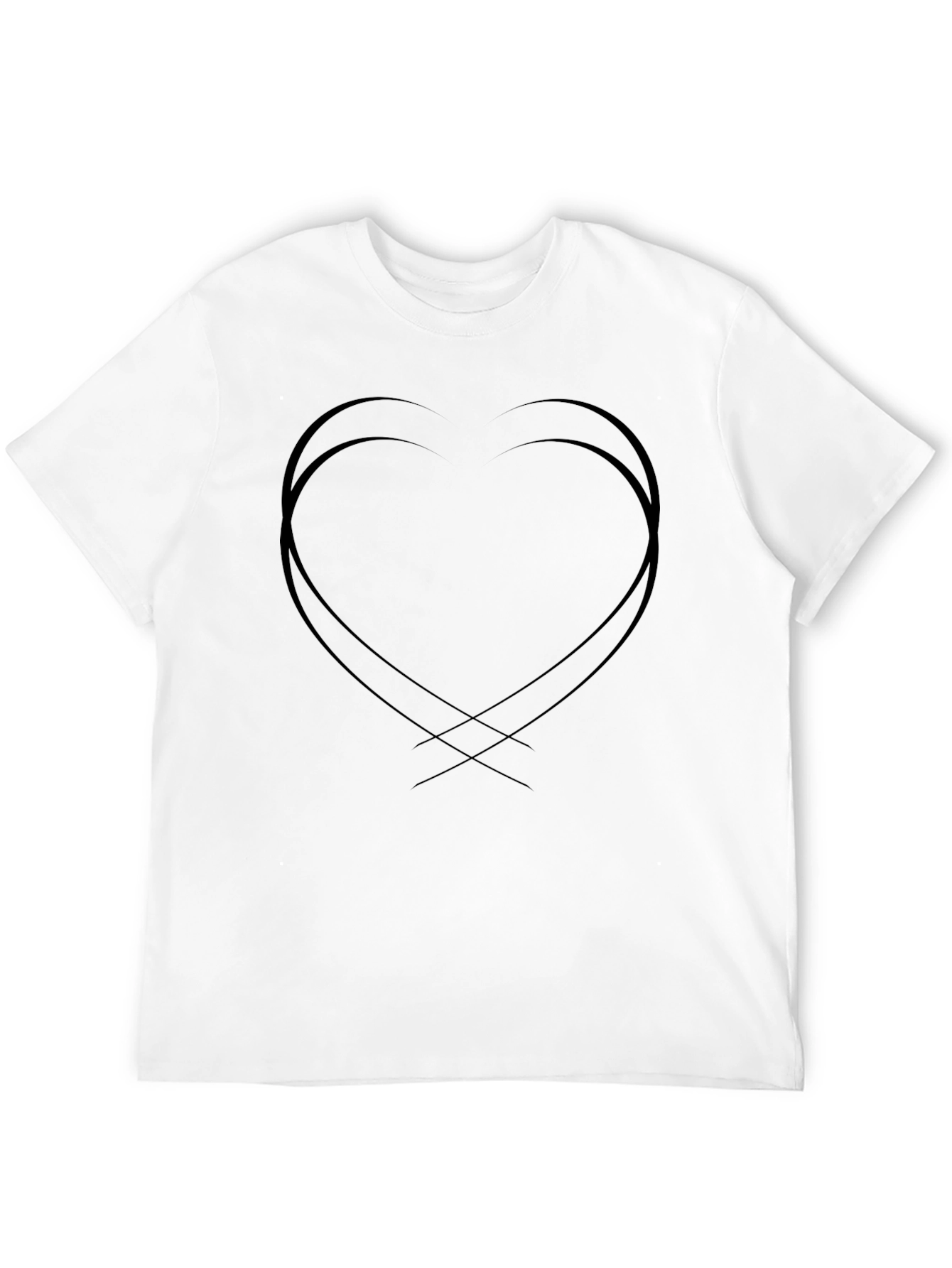 Heart Lines Graphic Black T-Shirt