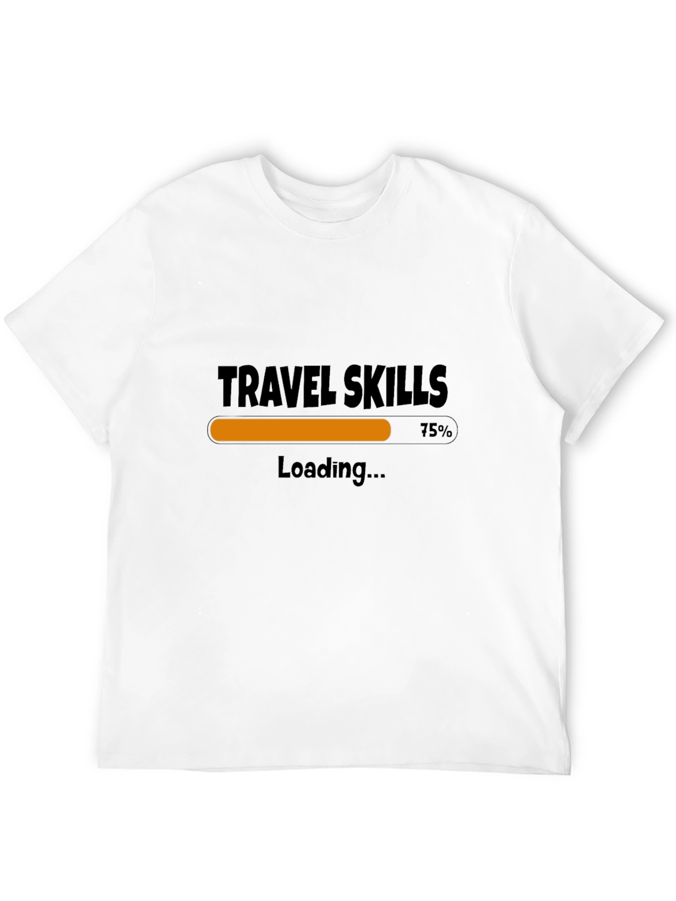Travel Skills Loading T-Shirt - Black Casual Style
