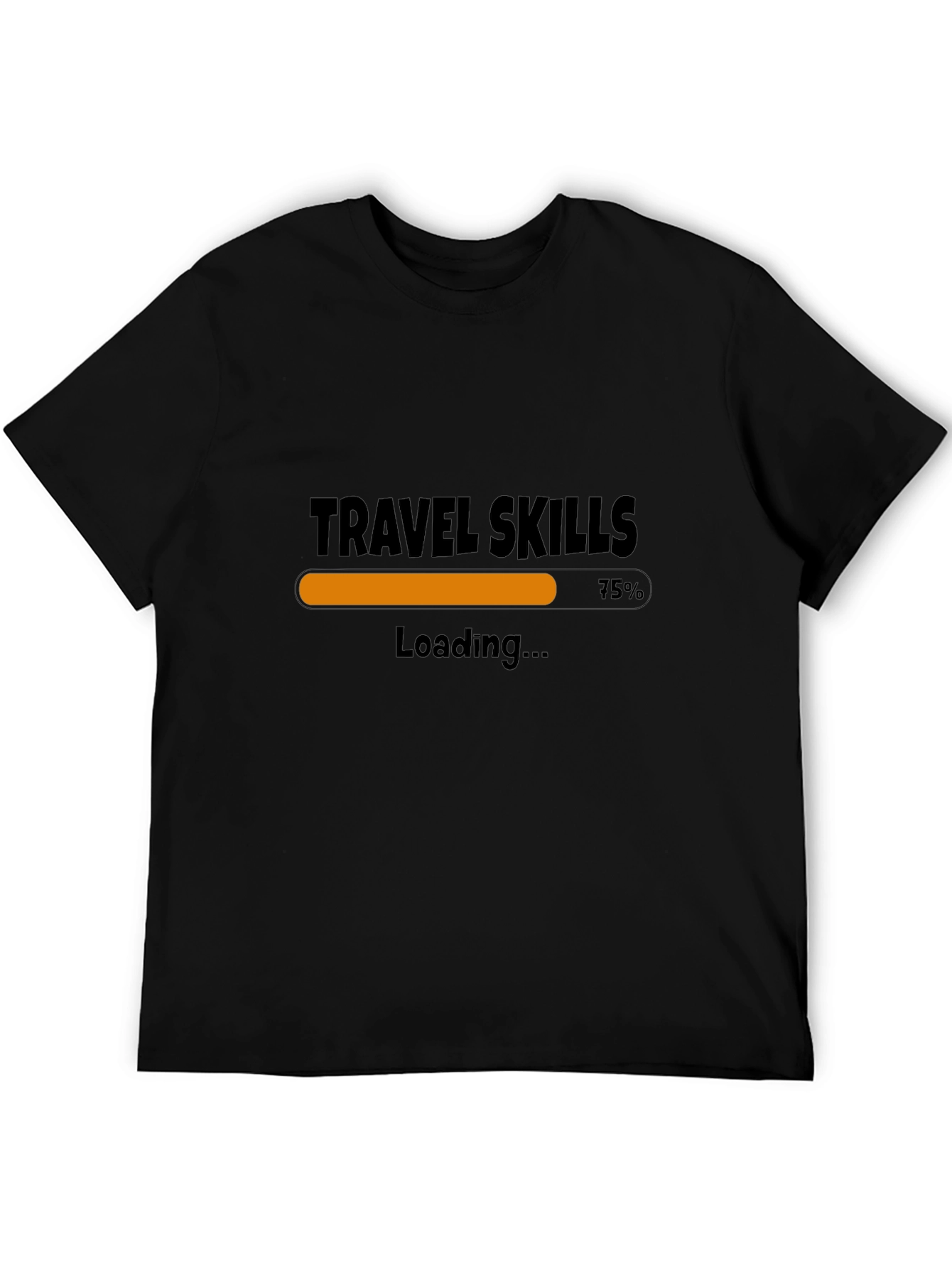 Travel Skills Loading T-Shirt - Black Casual Style