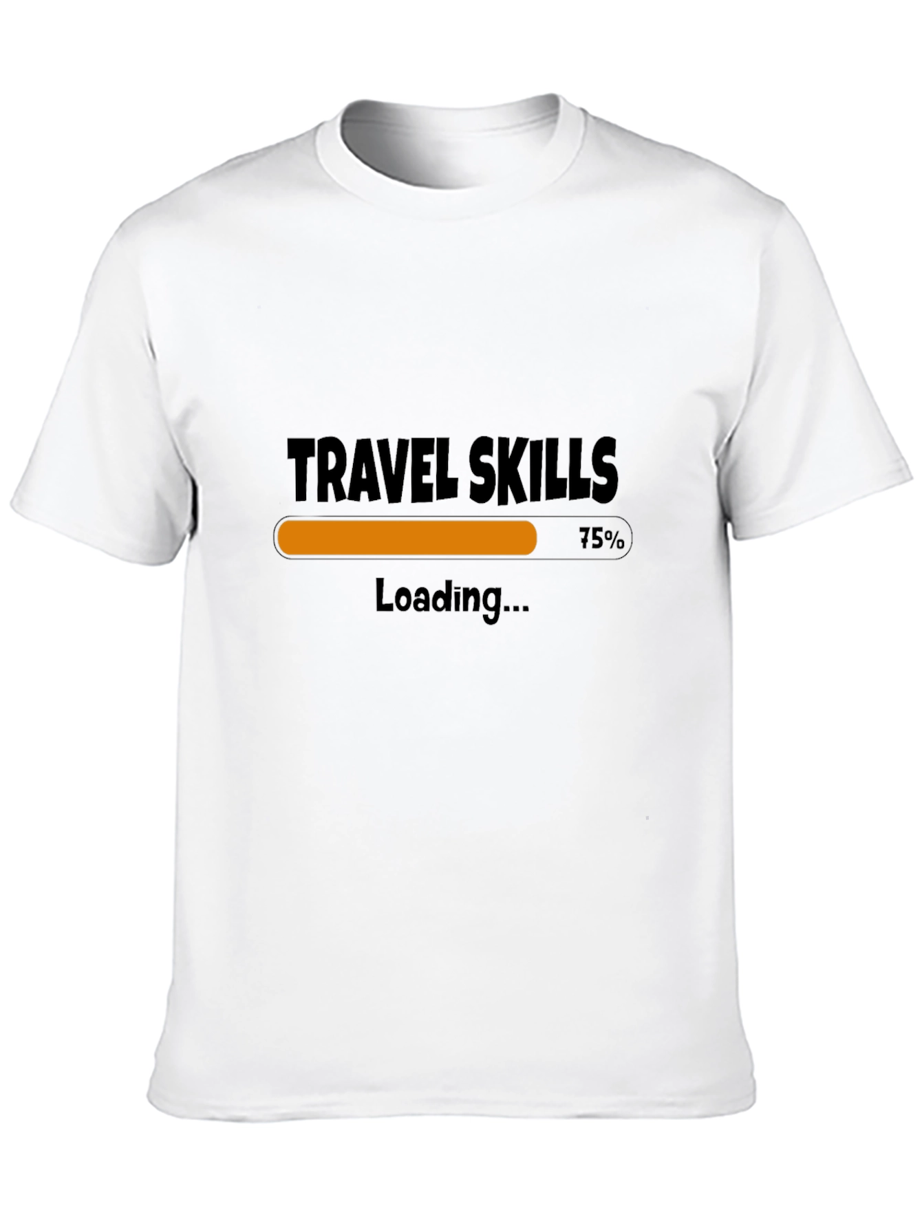 Travel Skills Loading T-Shirt - Black Casual Style