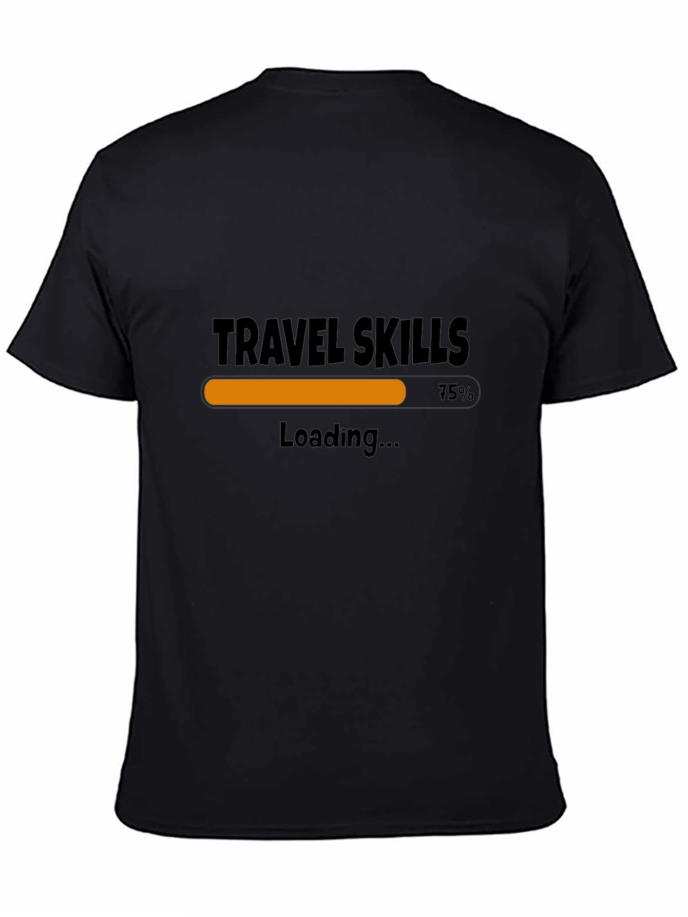 Travel Skills Loading T-Shirt - Black Casual Style