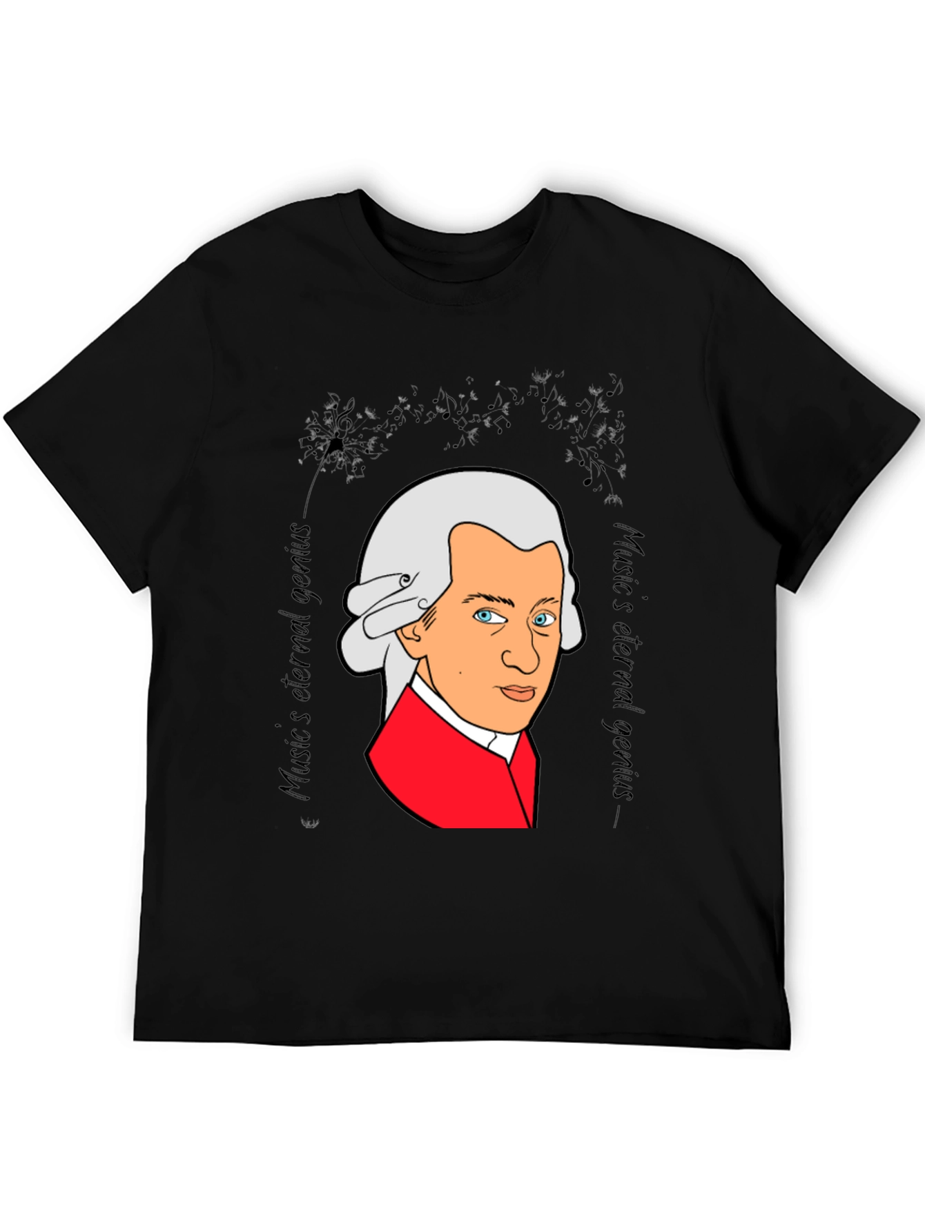 Mozart Music Genius Black T-Shirt