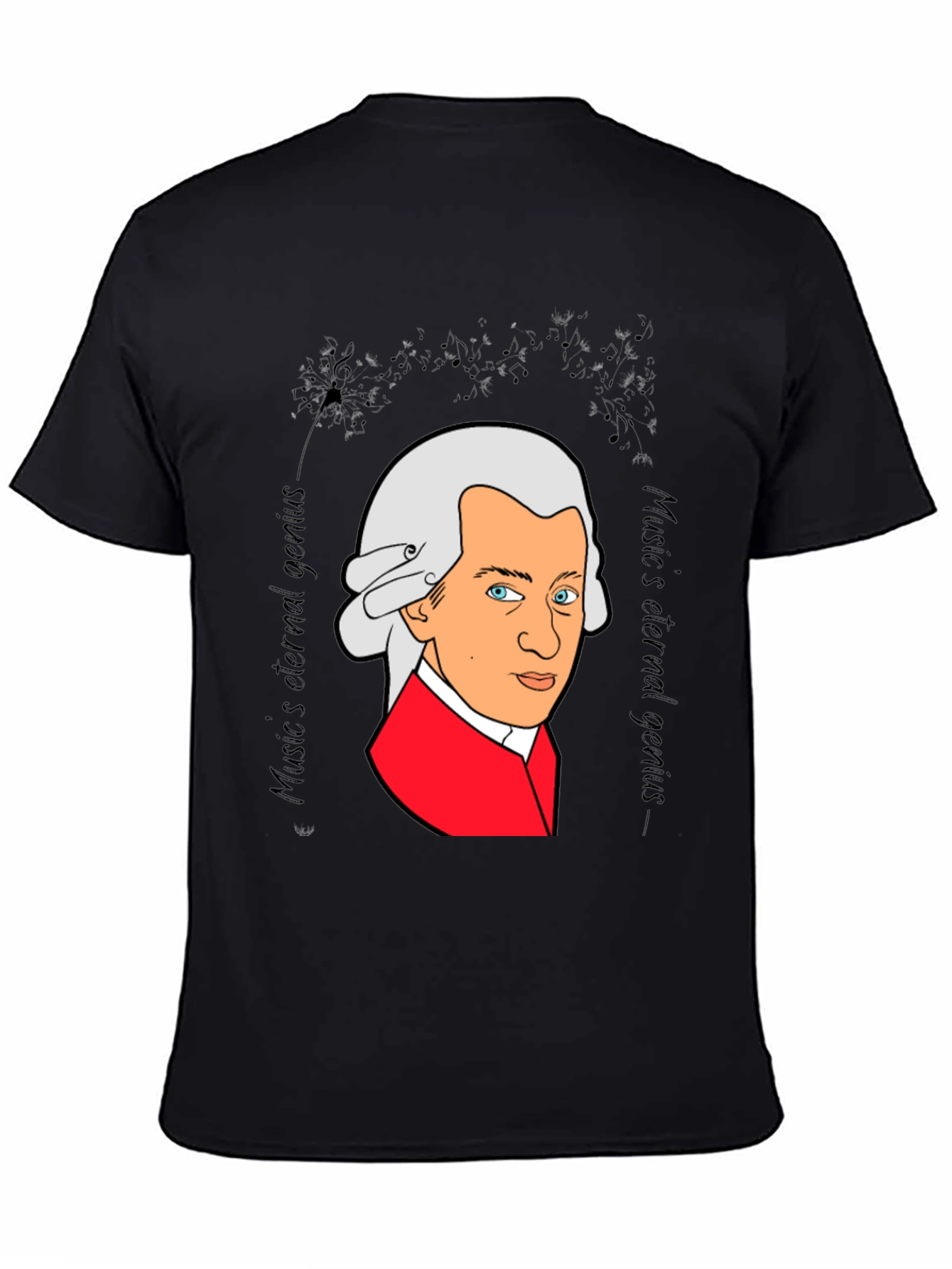 Mozart Music Genius Black T-Shirt