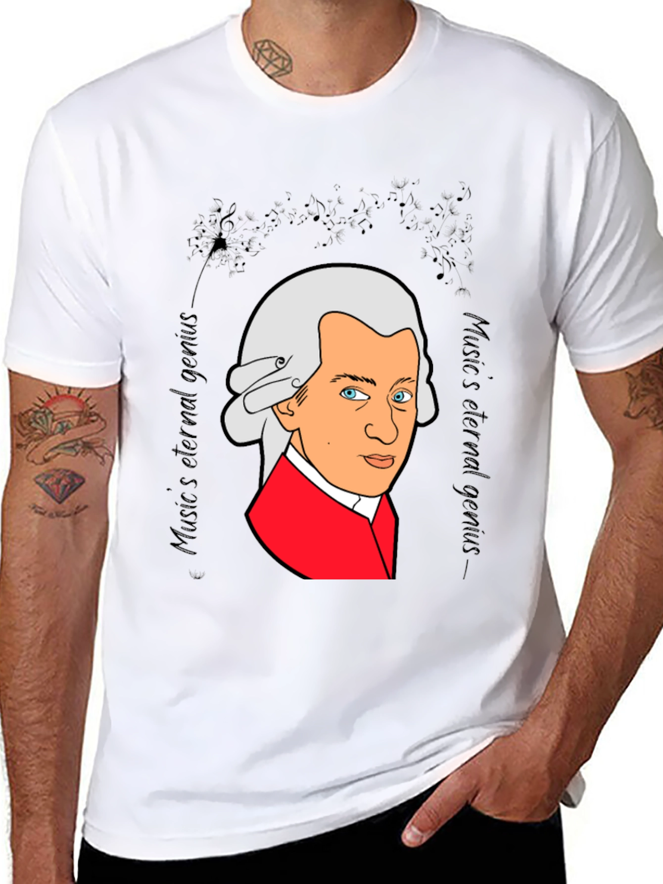Mozart Music Genius Black T-Shirt