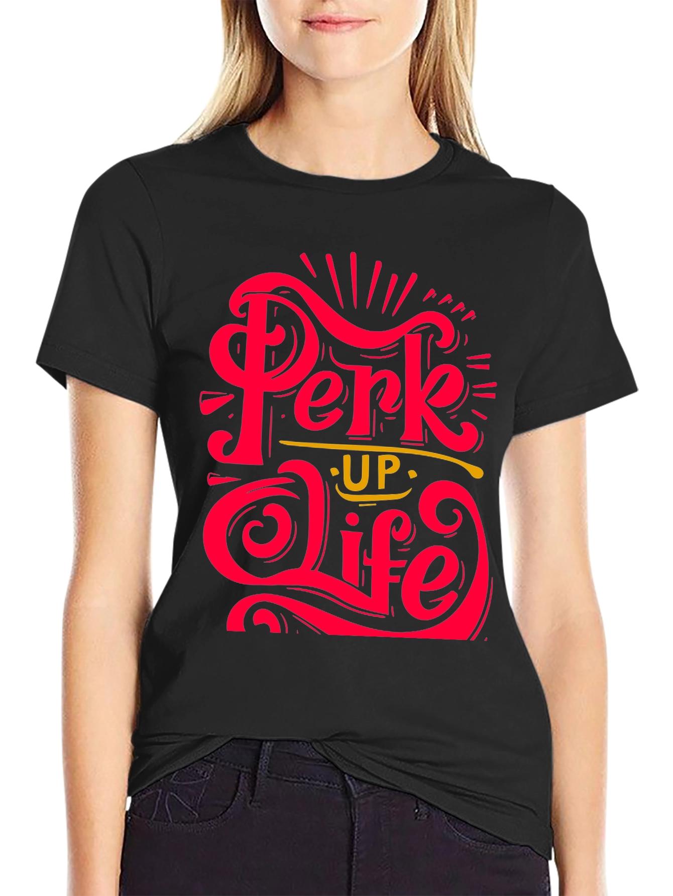 Perk Up Life Graphic Tee - Stylish Comfort