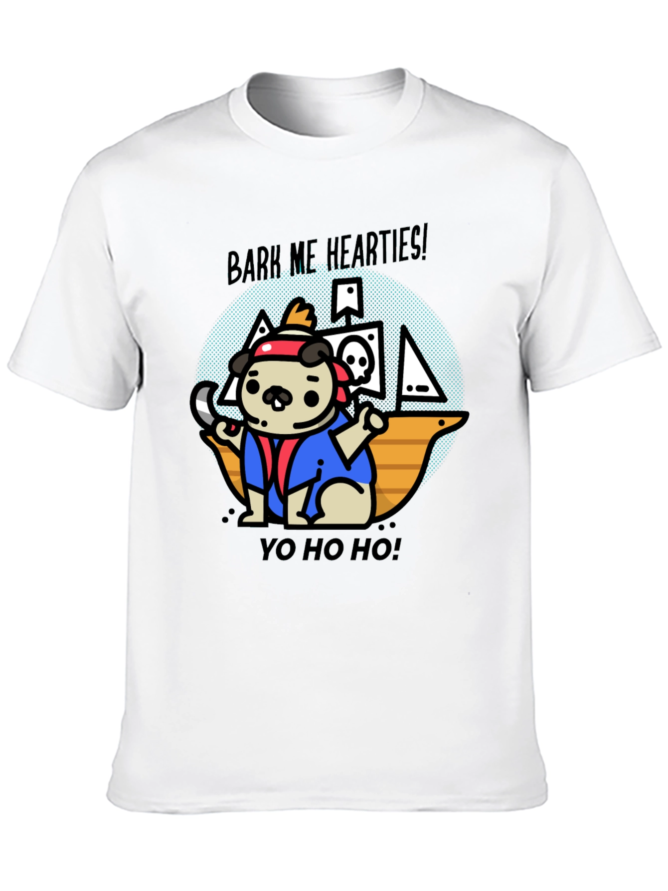Pirate Pug T-Shirt - Bark Me Hearties!