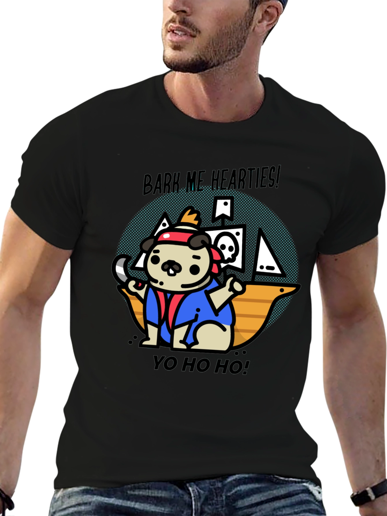 Pirate Pug T-Shirt - Bark Me Hearties!