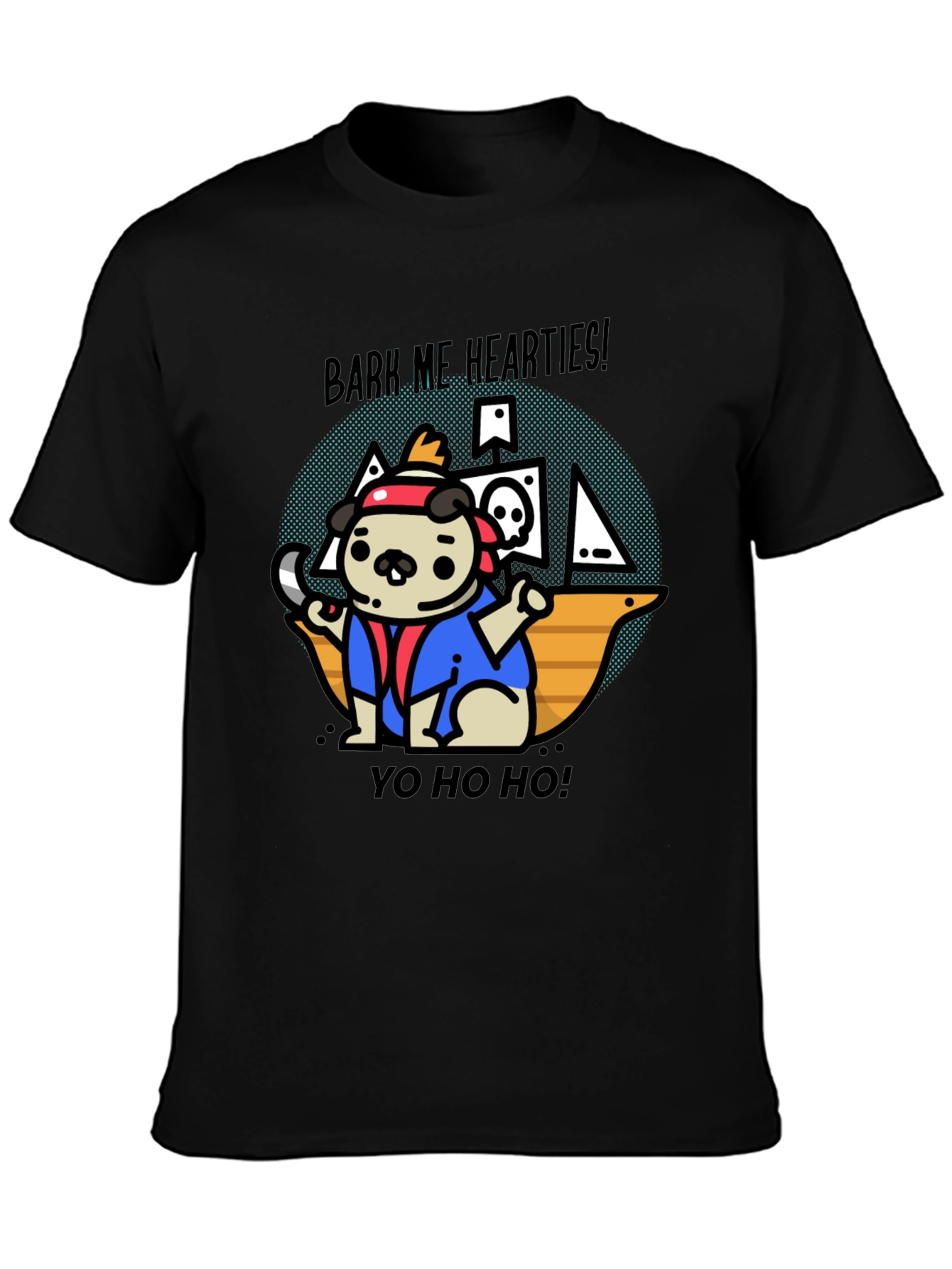 Pirate Pug T-Shirt - Bark Me Hearties!