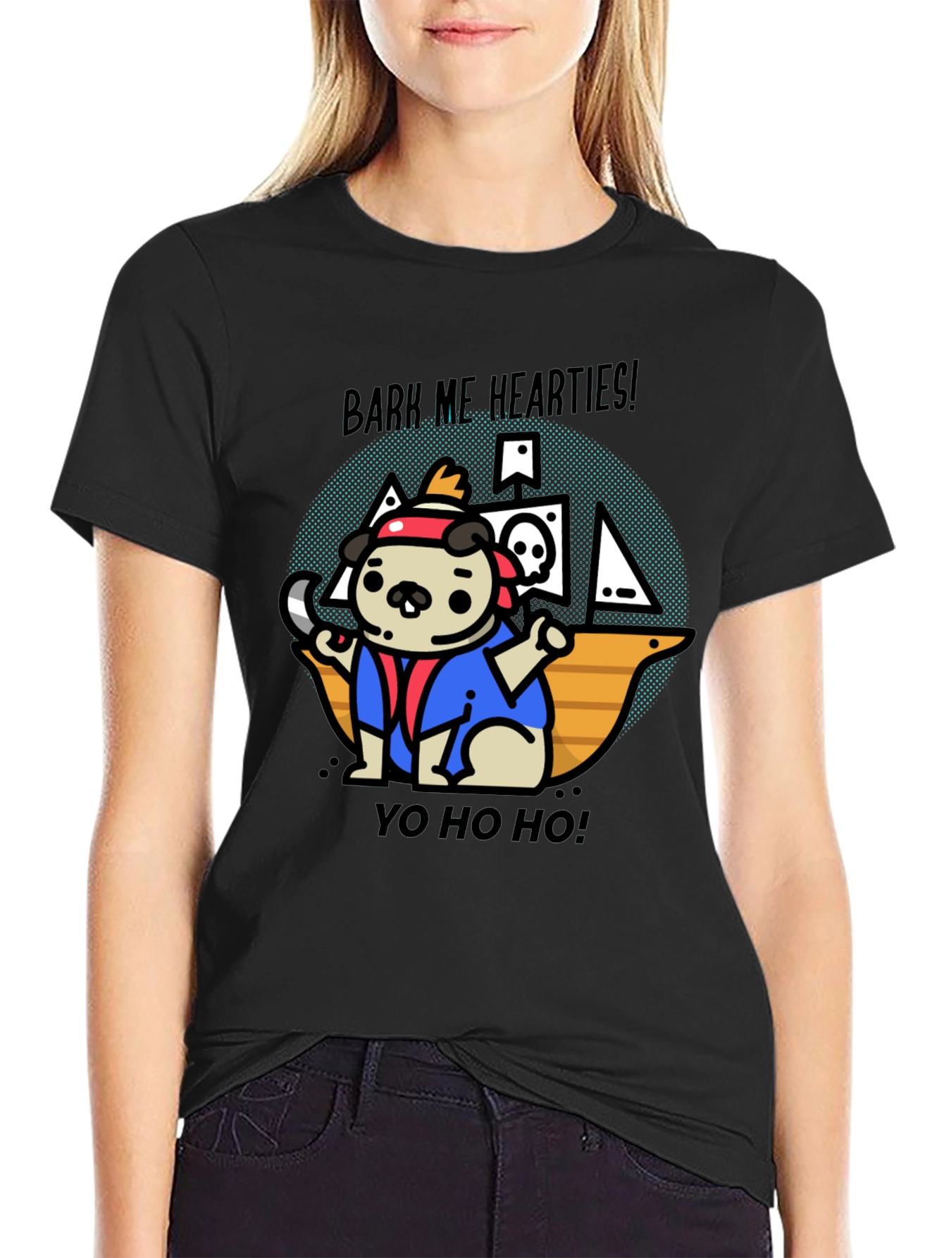Pirate Pug T-Shirt - Bark Me Hearties!