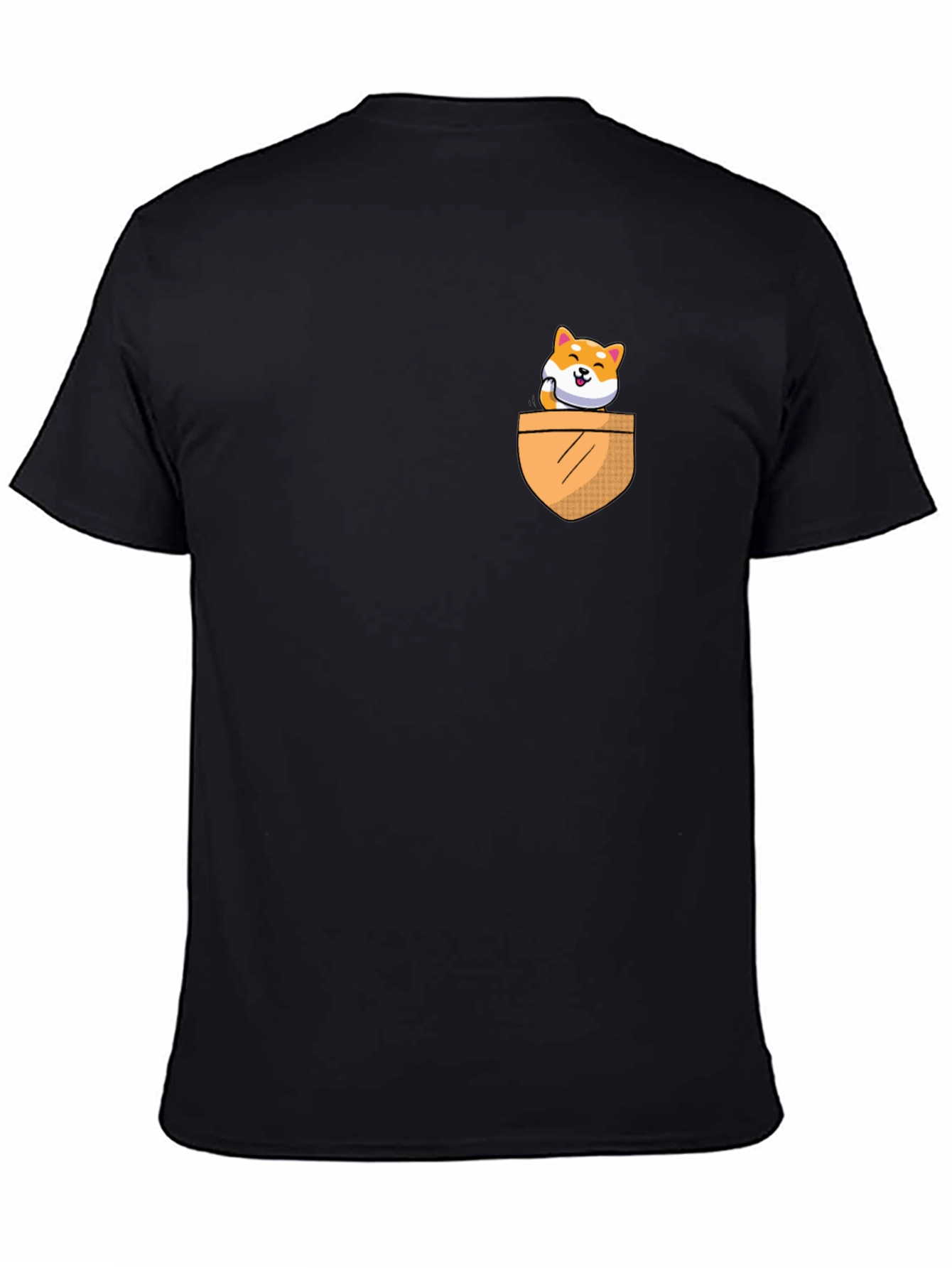 Shiba Inu Pocket Tee - Black Graphic T-Shirt
