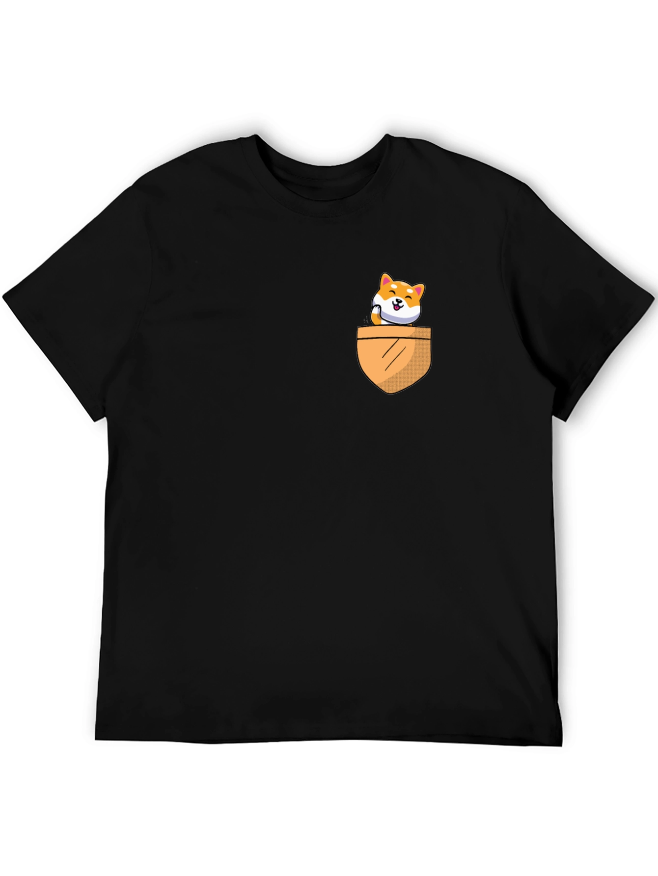 Shiba Inu Pocket Tee - Black Graphic T-Shirt