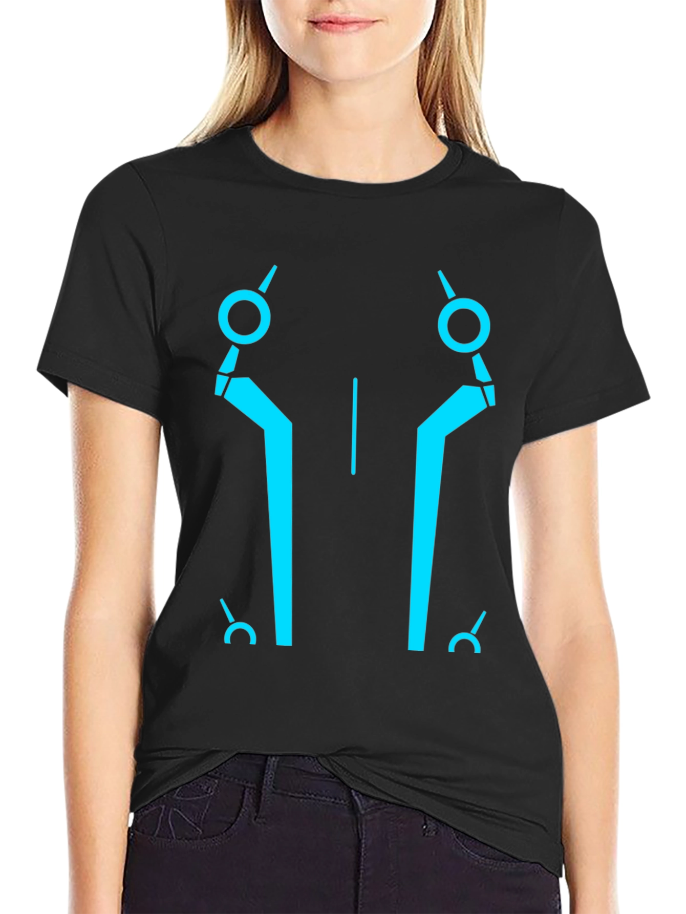 Tron Inspired Graphic Tee - Black