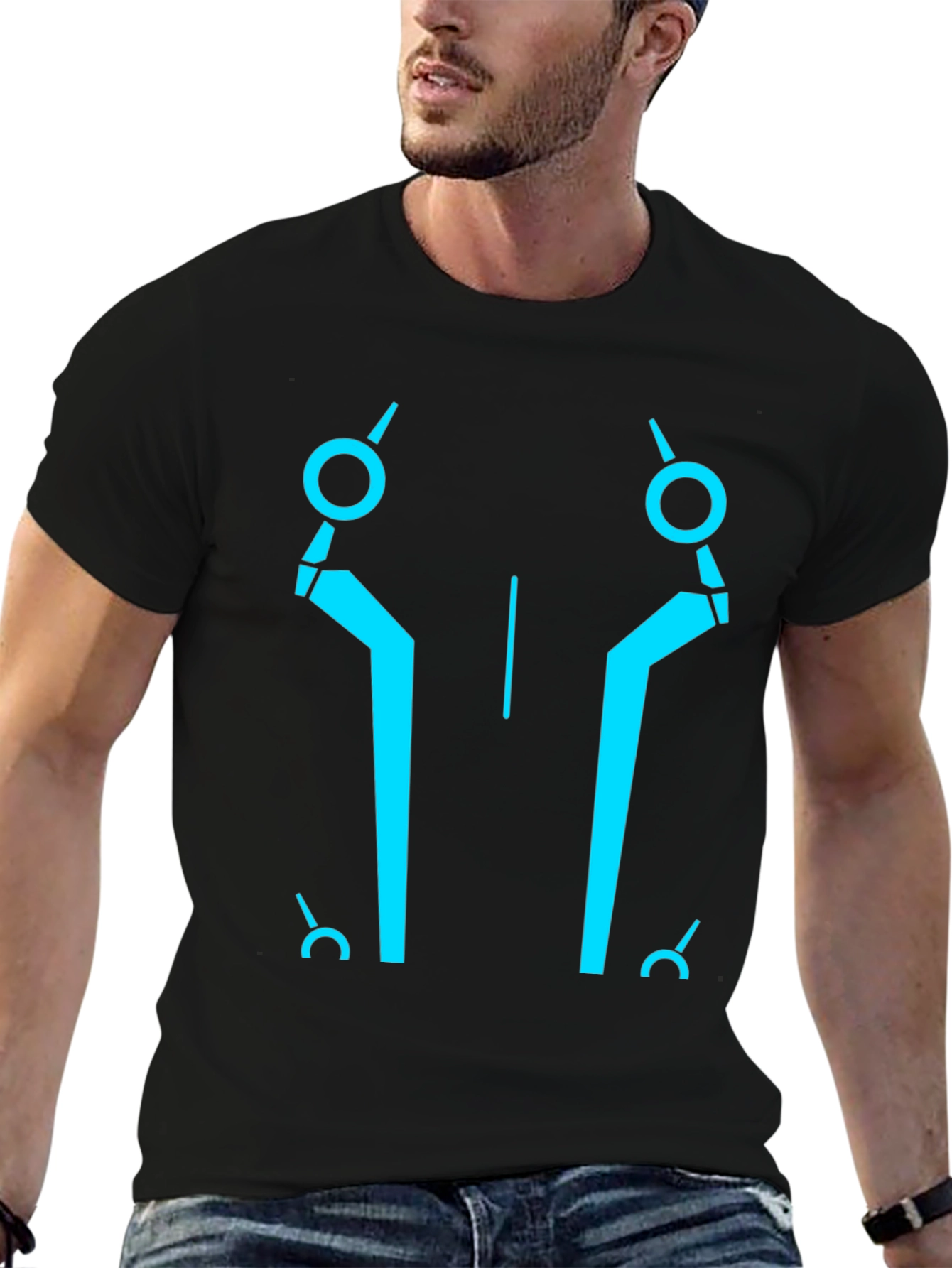 Tron Inspired Graphic Tee - Black