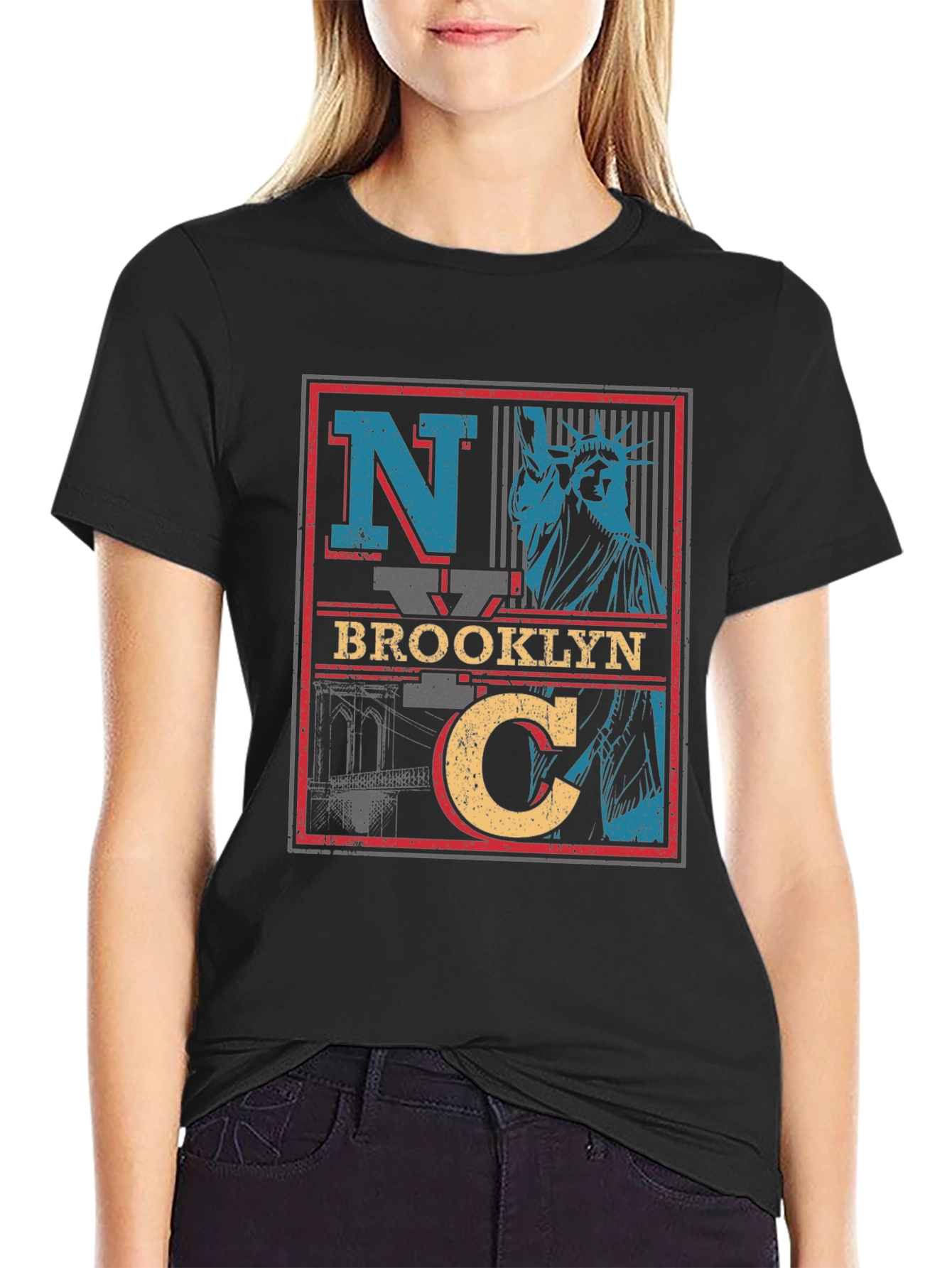 NYC Brooklyn Statue of Liberty Graphic T-Shirt