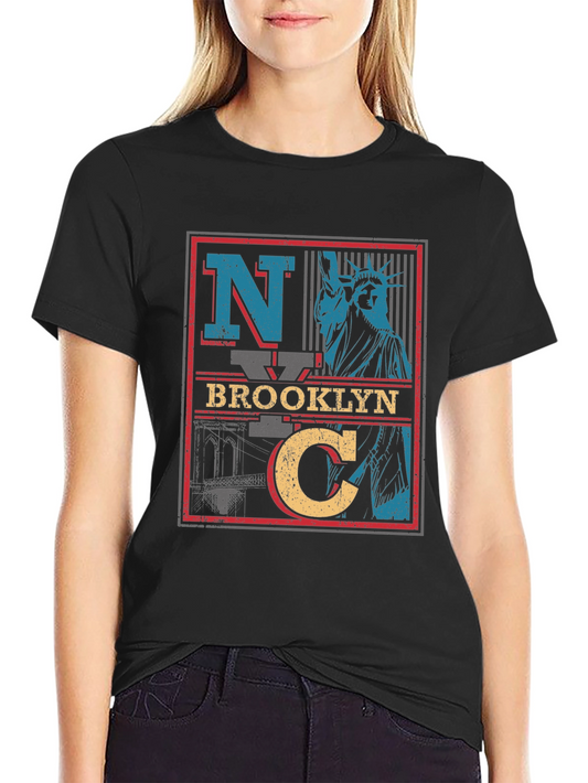 NYC Brooklyn Statue of Liberty Graphic T-Shirt