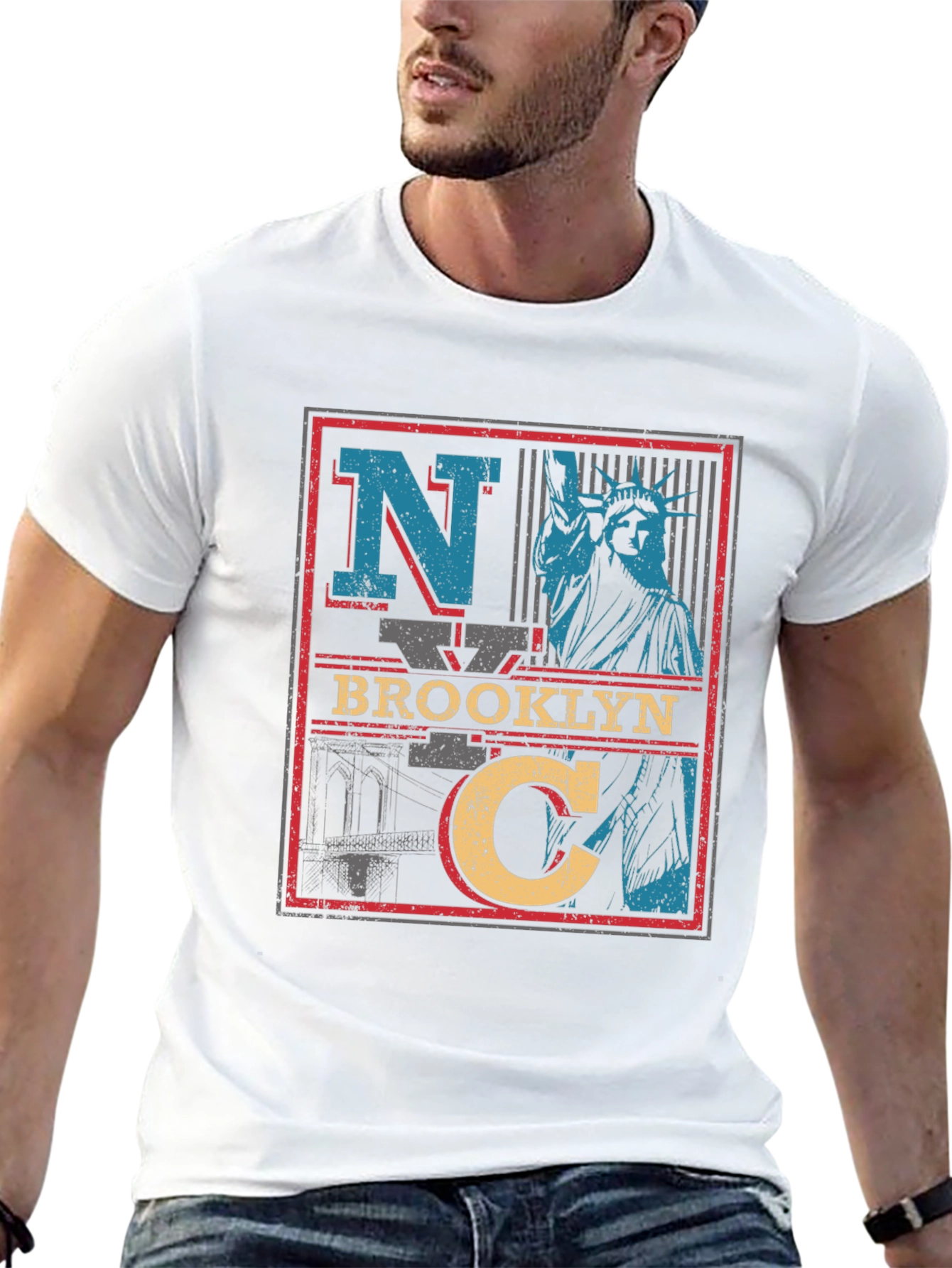 NYC Brooklyn Statue of Liberty Graphic T-Shirt