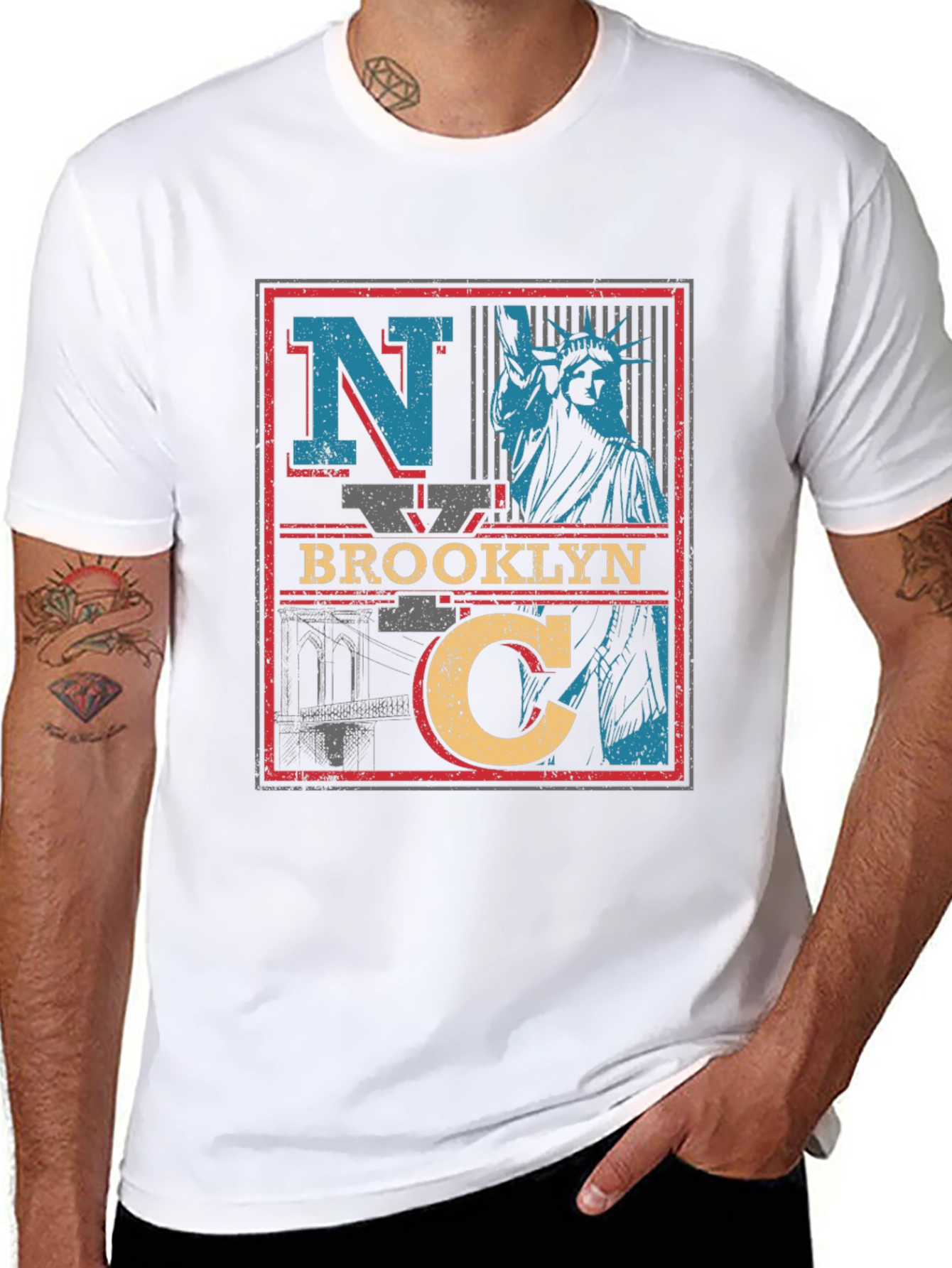 NYC Brooklyn Statue of Liberty Graphic T-Shirt