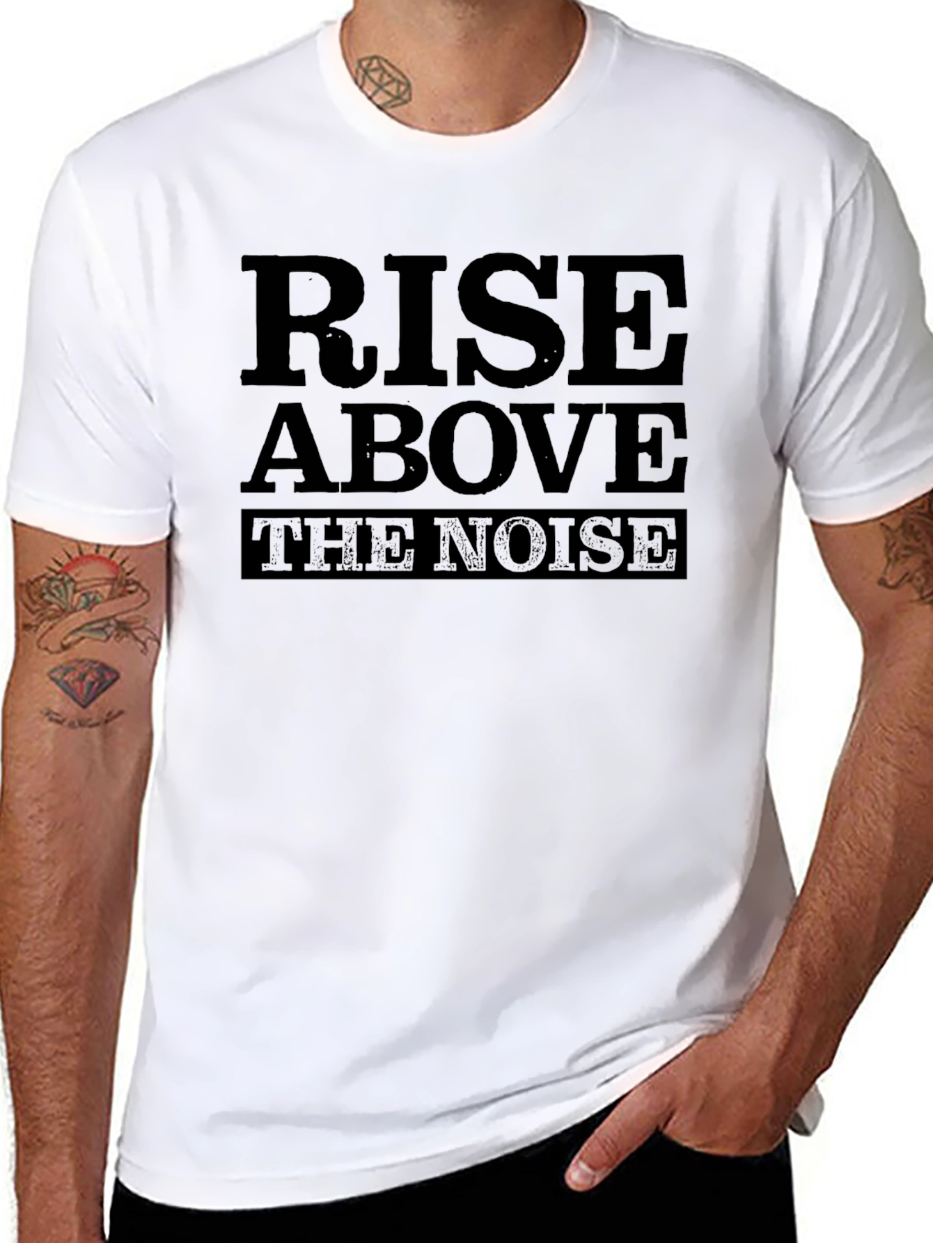 Rise Above the Noise Graphic T-Shirt - Black