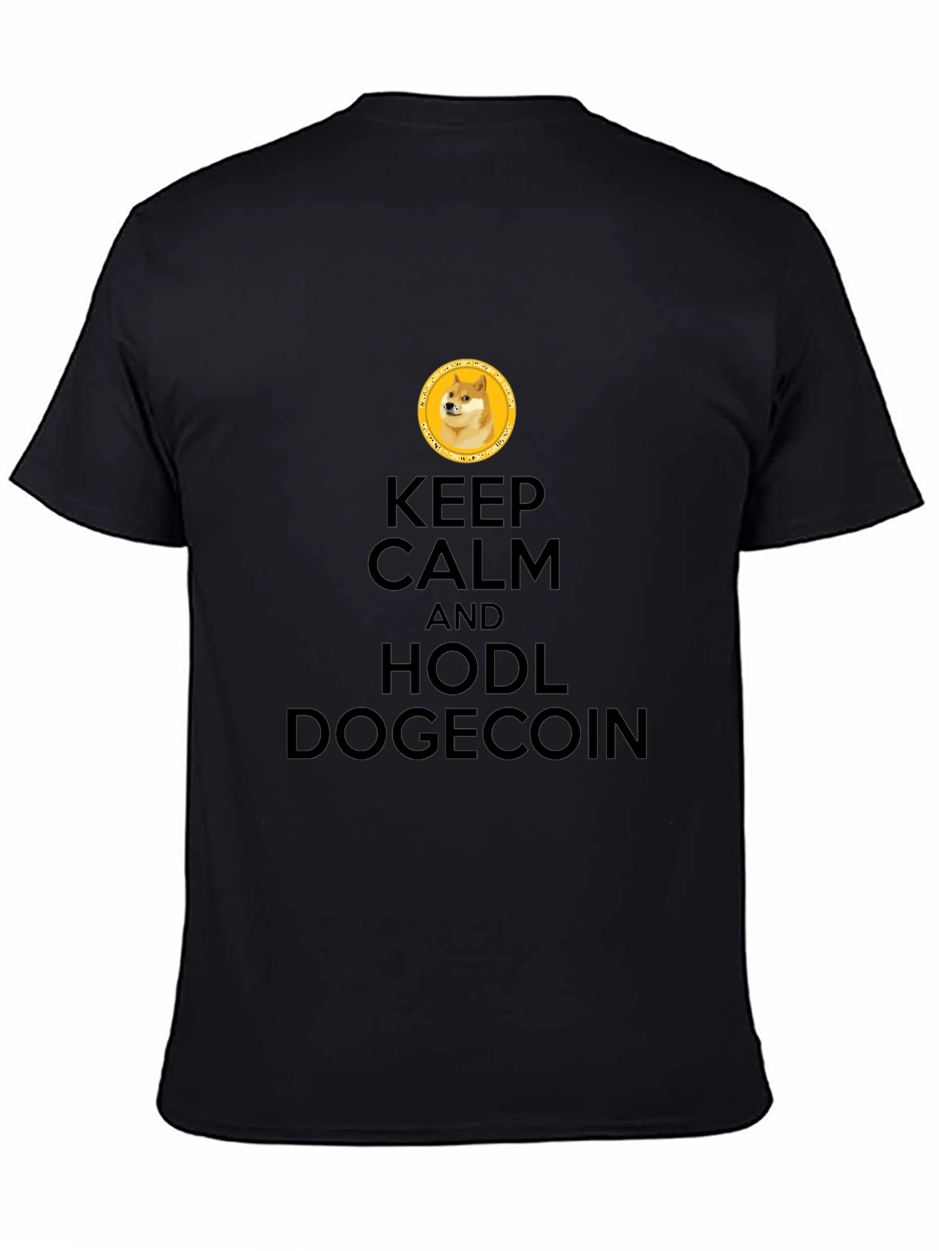 Keep Calm Hodl Dogecoin Black T-Shirt