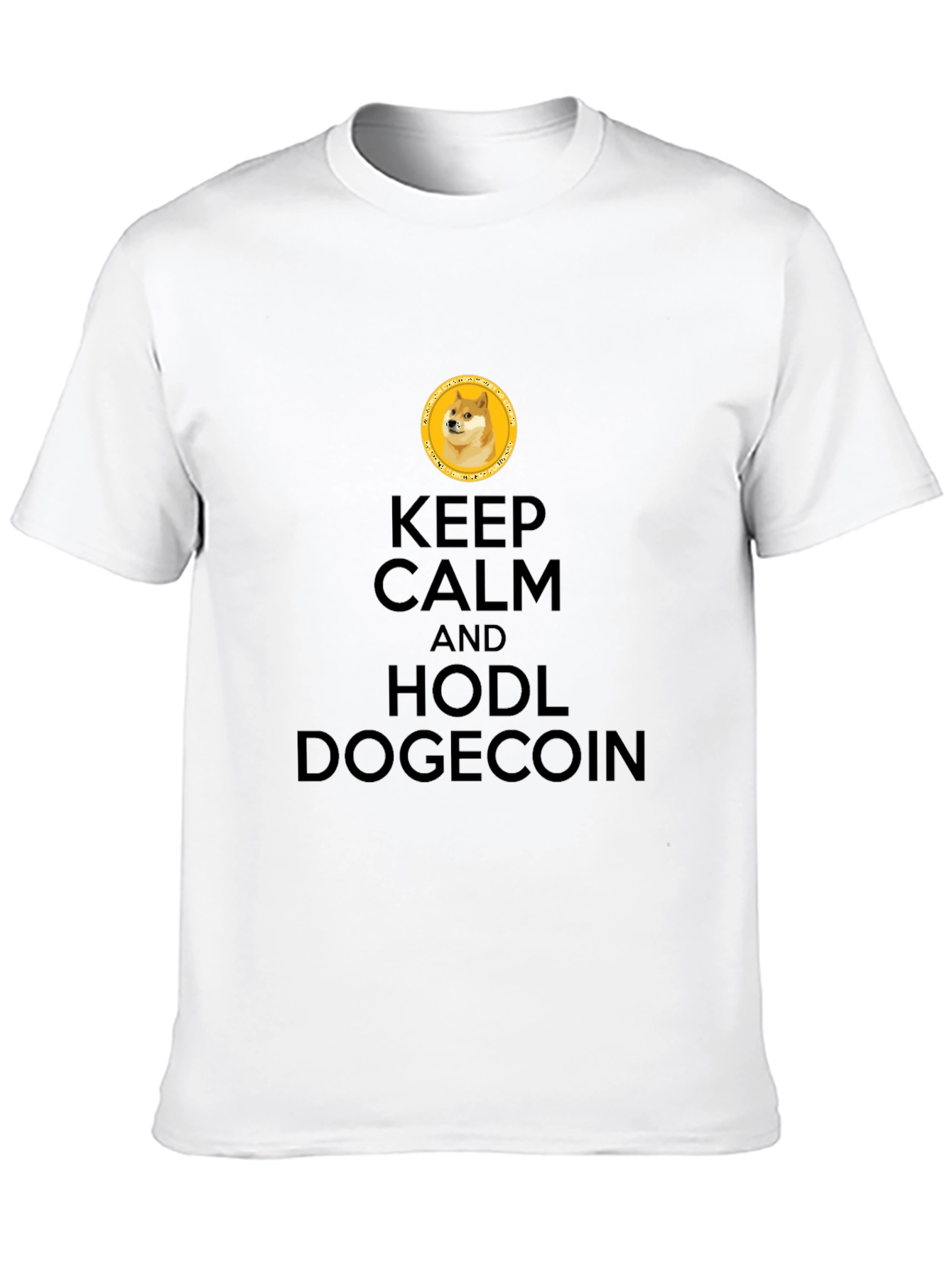 Keep Calm Hodl Dogecoin Black T-Shirt