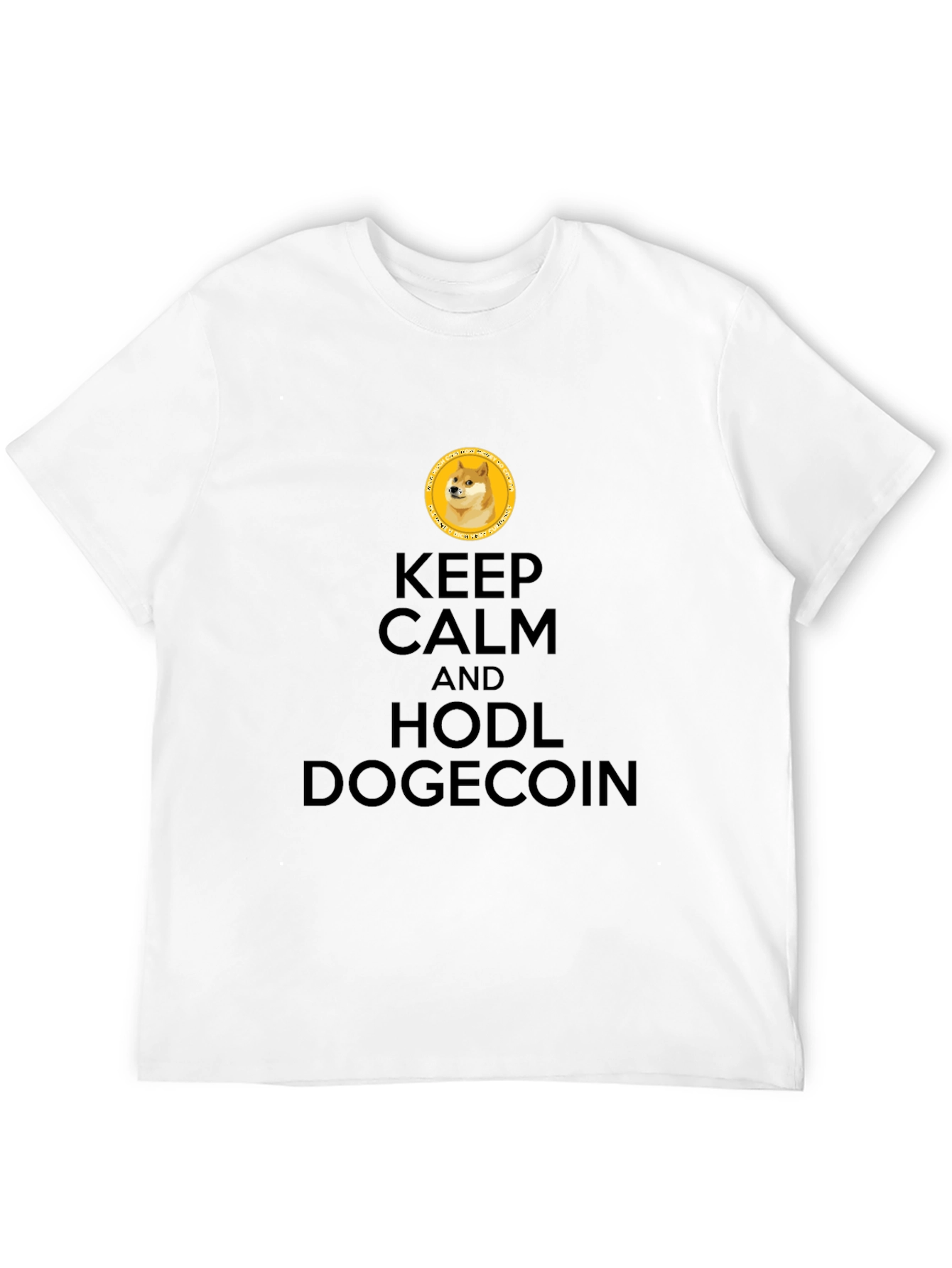 Keep Calm Hodl Dogecoin Black T-Shirt