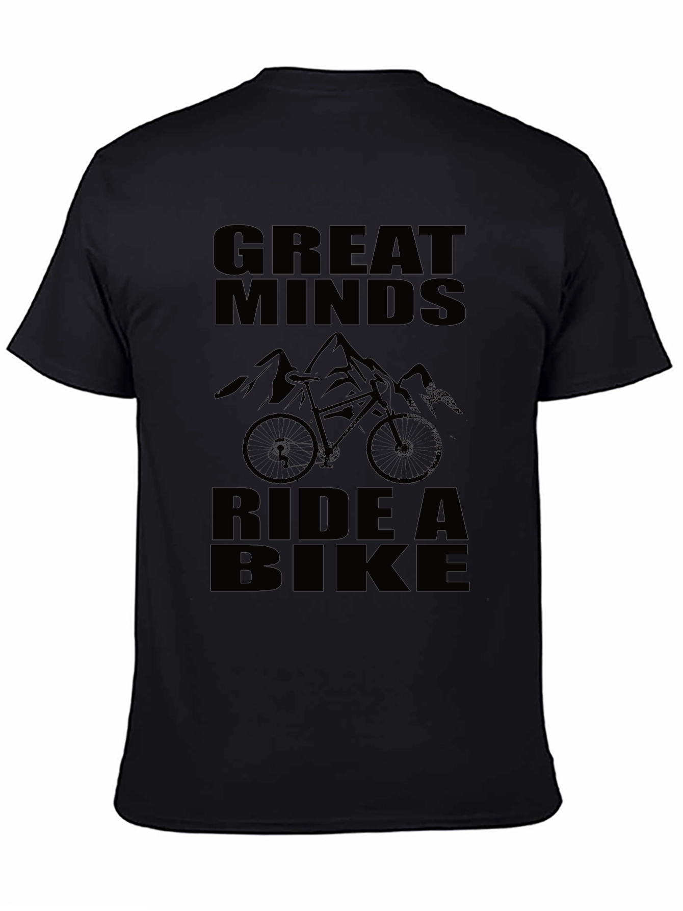 Great Minds Ride a Bike Black Graphic T-Shirt