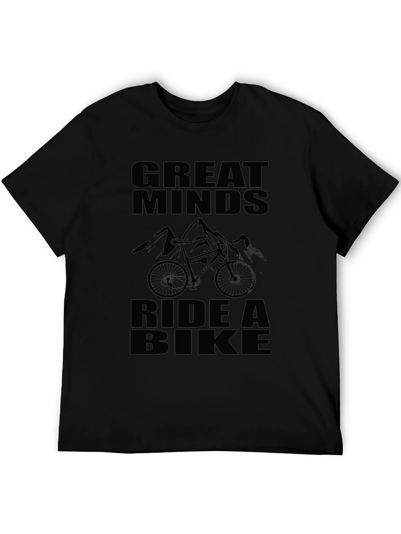 Great Minds Ride a Bike Black Graphic T-Shirt