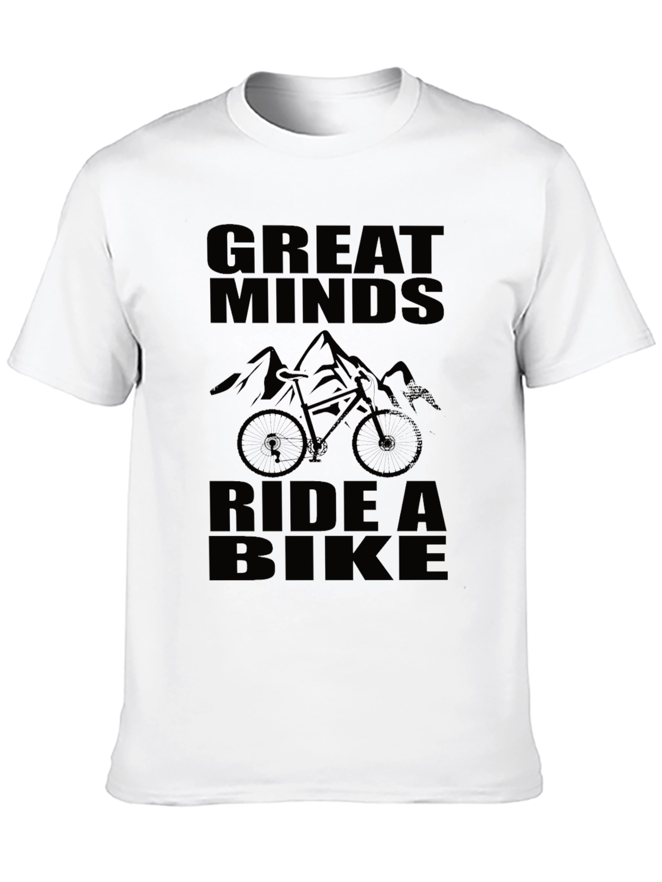 Great Minds Ride a Bike Black Graphic T-Shirt