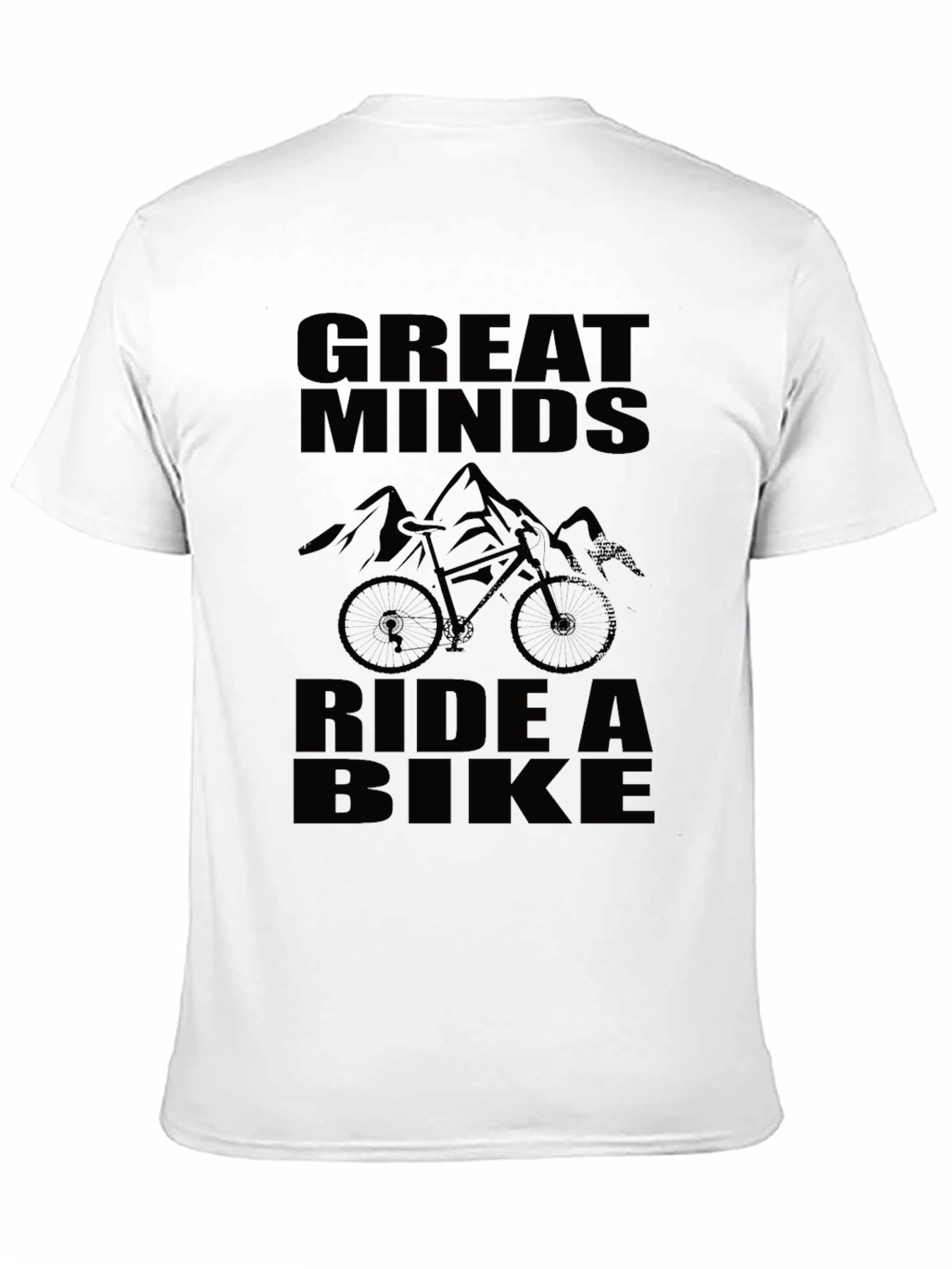 Great Minds Ride a Bike Black Graphic T-Shirt