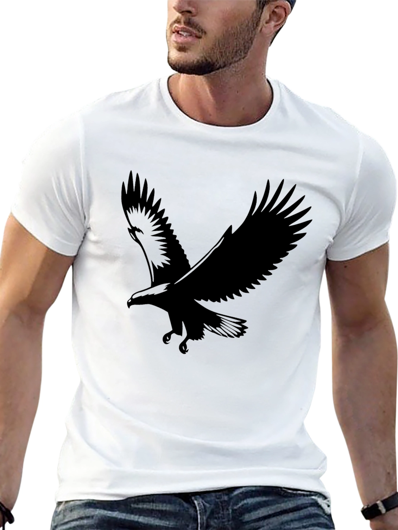 Black Eagle Graphic T-Shirt - Mens Casual Tee