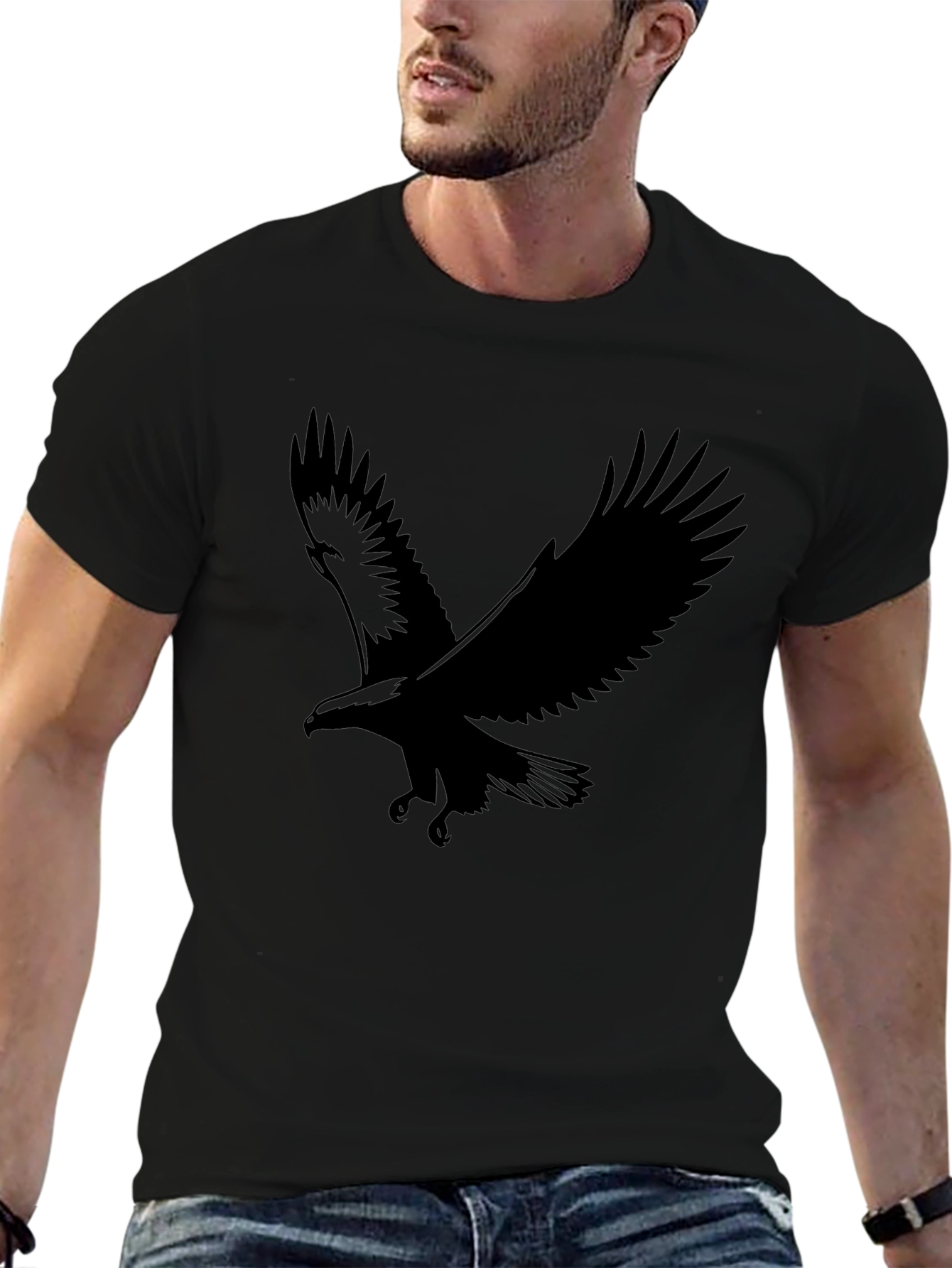 Black Eagle Graphic T-Shirt - Mens Casual Tee