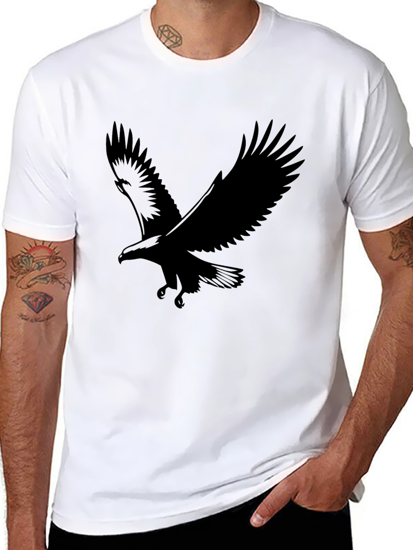 Black Eagle Graphic T-Shirt - Mens Casual Tee