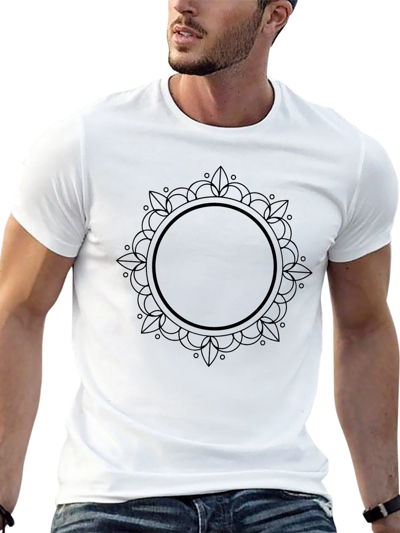 Black Mandala Graphic Print T-Shirt