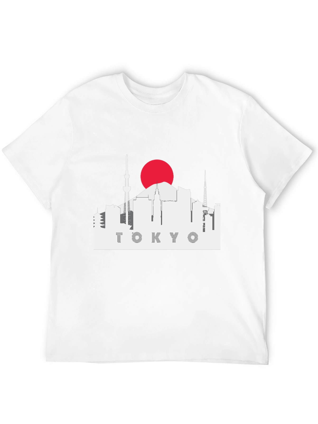 Tokyo Skyline Graphic Tee - Black Cotton T-Shirt