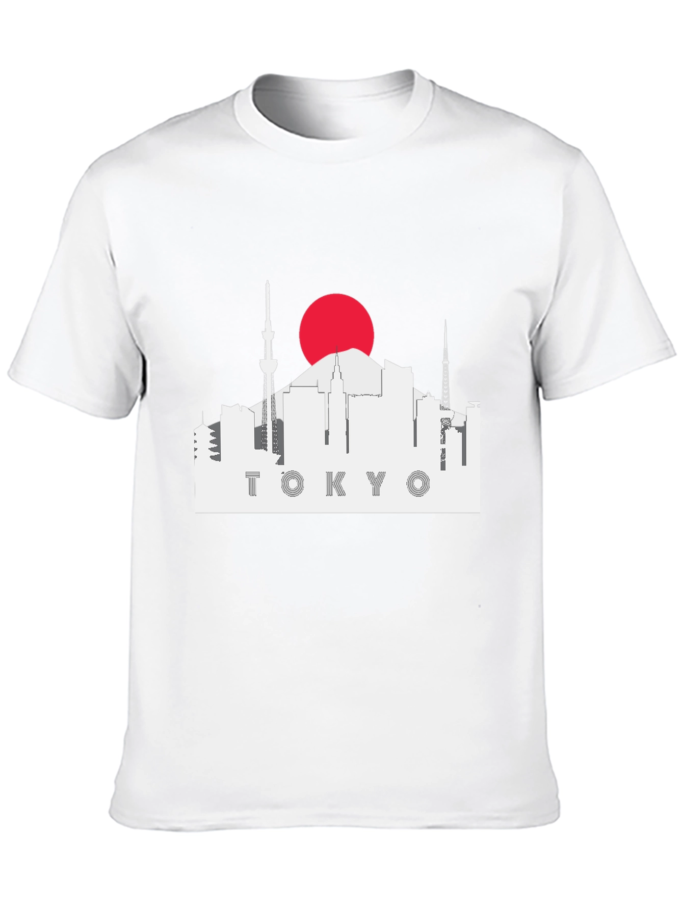 Tokyo Skyline Graphic Tee - Black Cotton T-Shirt