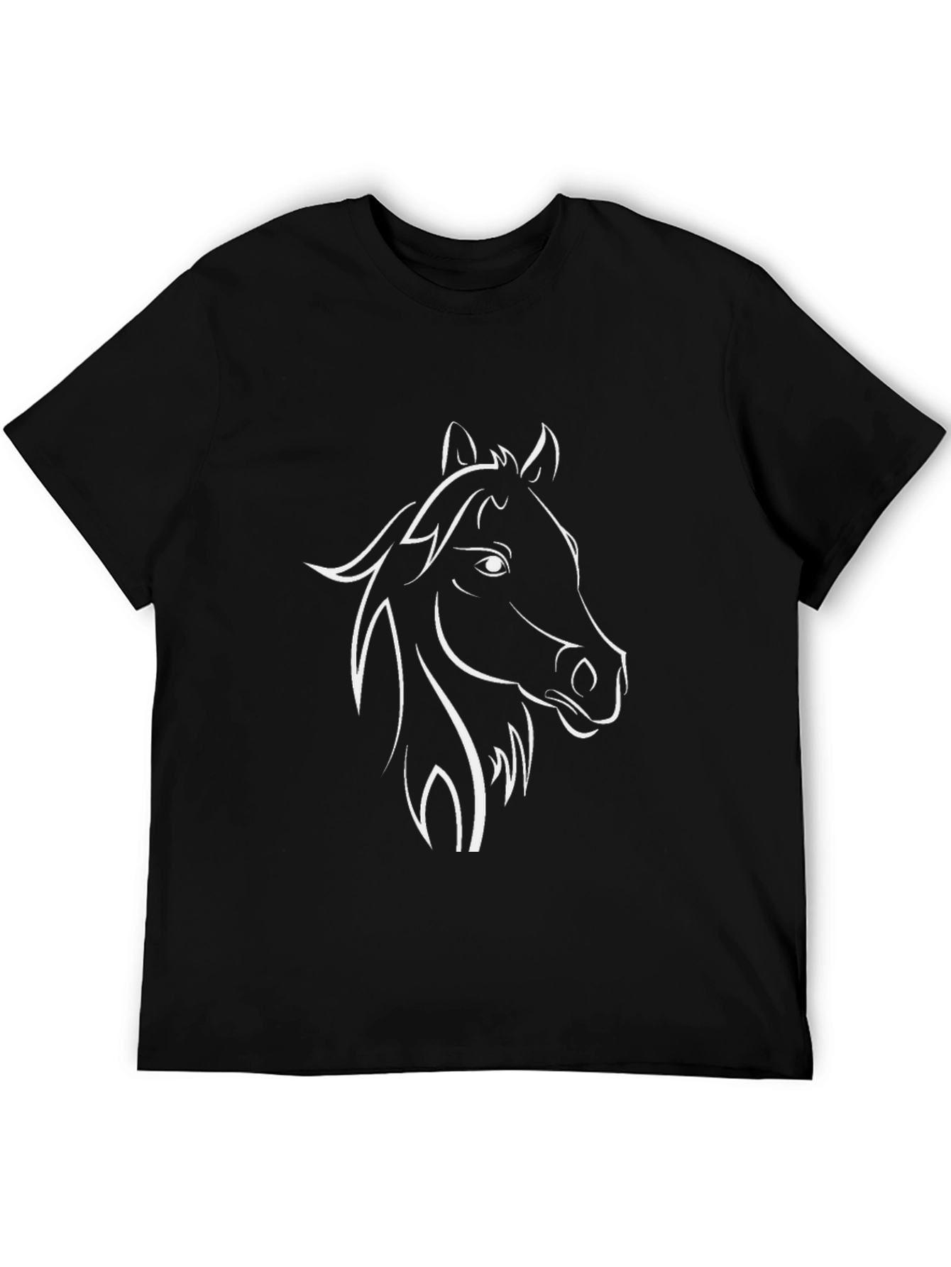 Black Tee with Horse Graphic