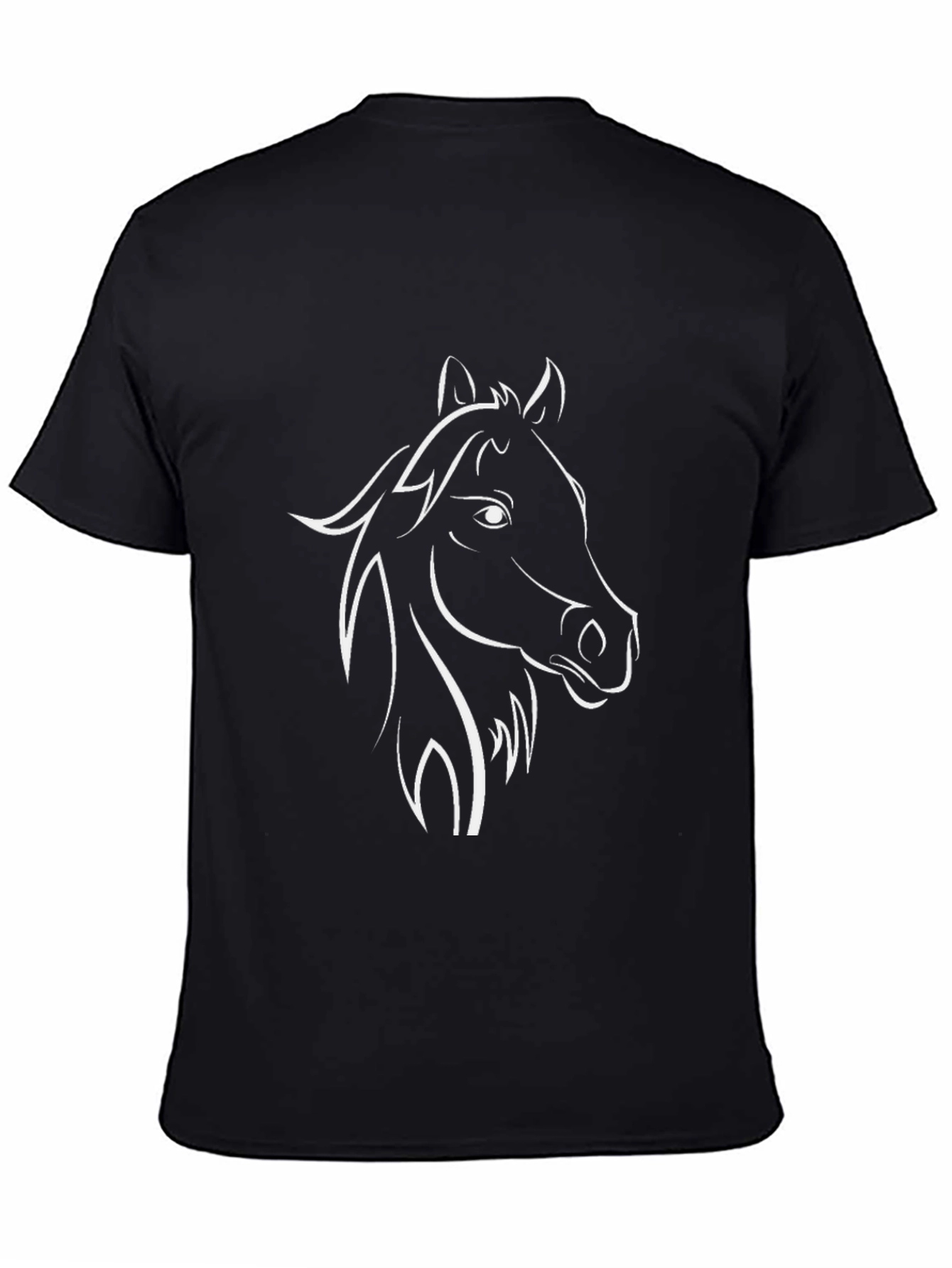 Black Tee with Horse Graphic