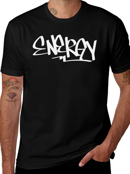 Energy Black Graphic Tee - Bold Streetwear Style