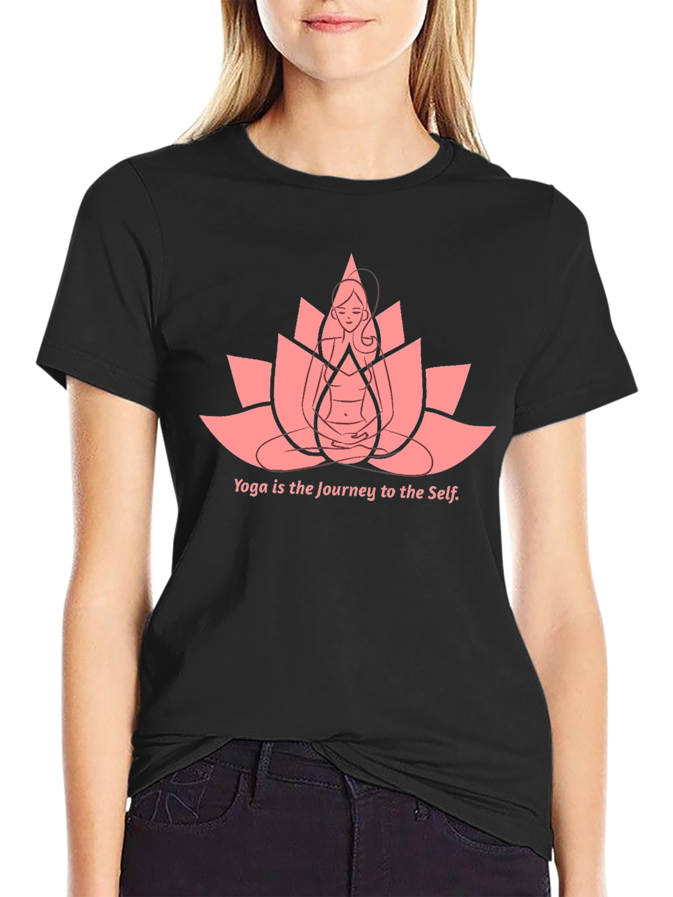 Yoga Journey Graphic Tee - Black