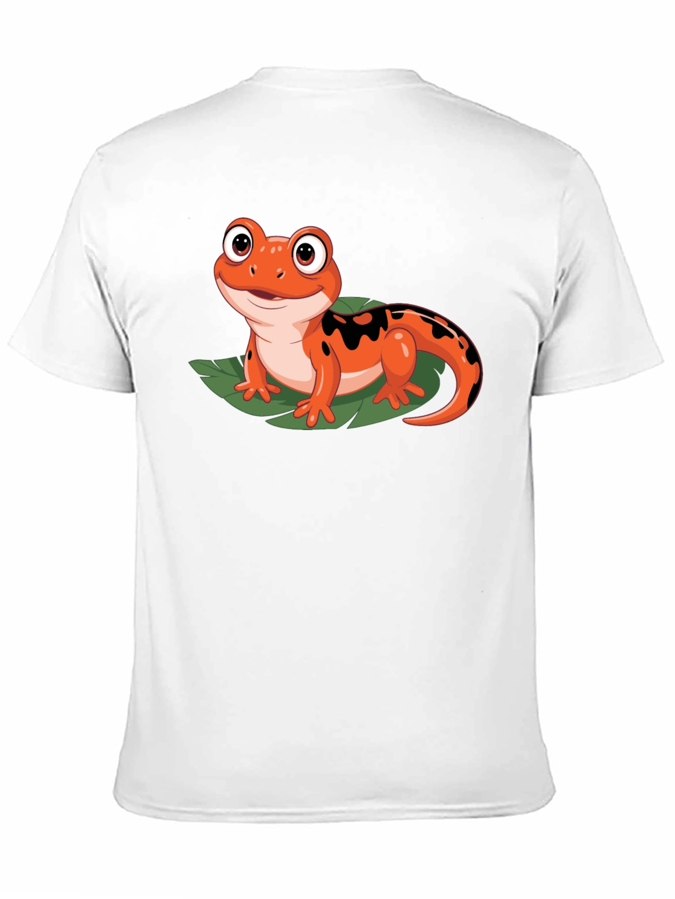 Cute Cartoon Salamander Graphic Black T-Shirt