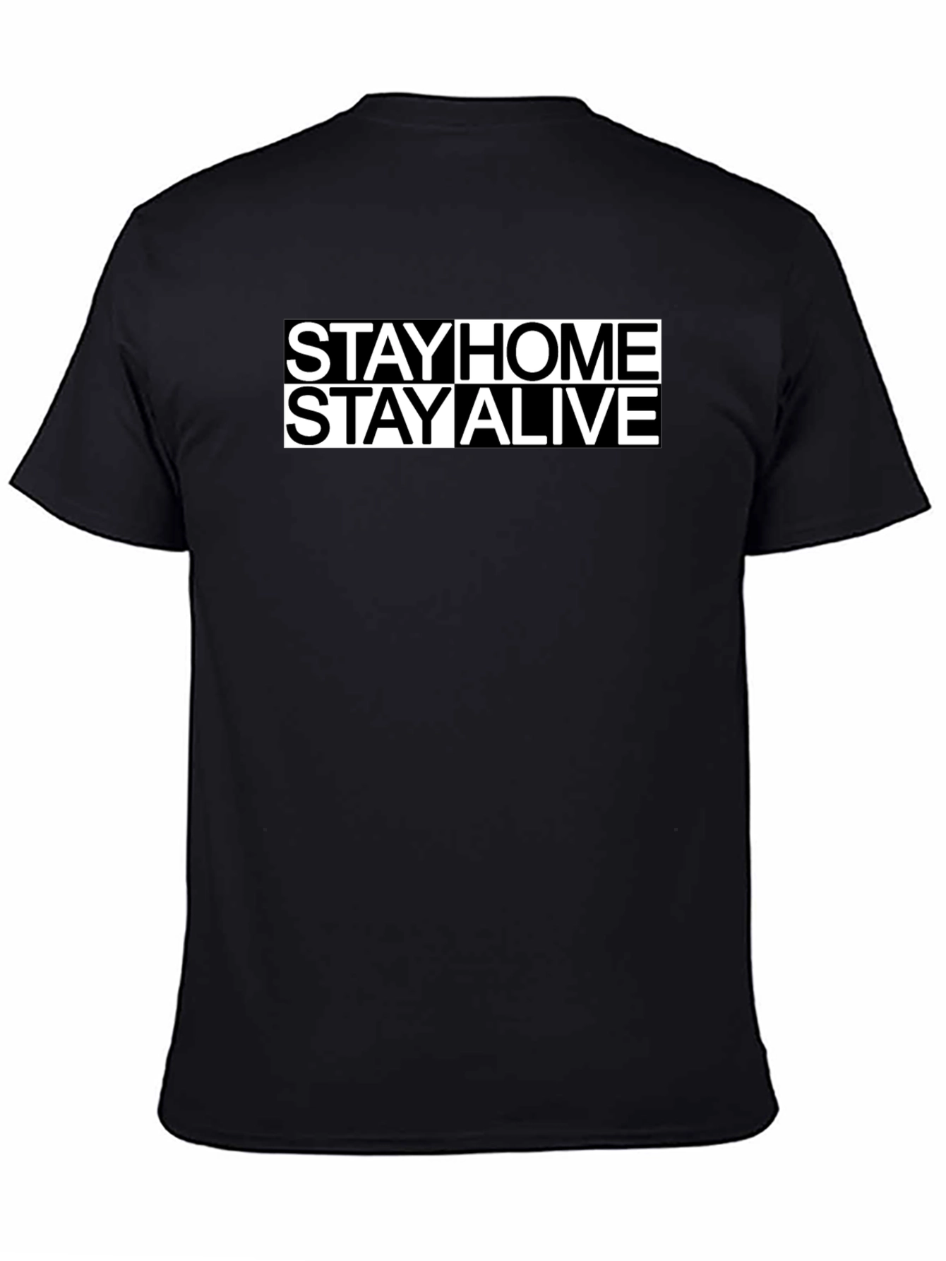 Stay Home Stay Alive Graphic Tee - Black