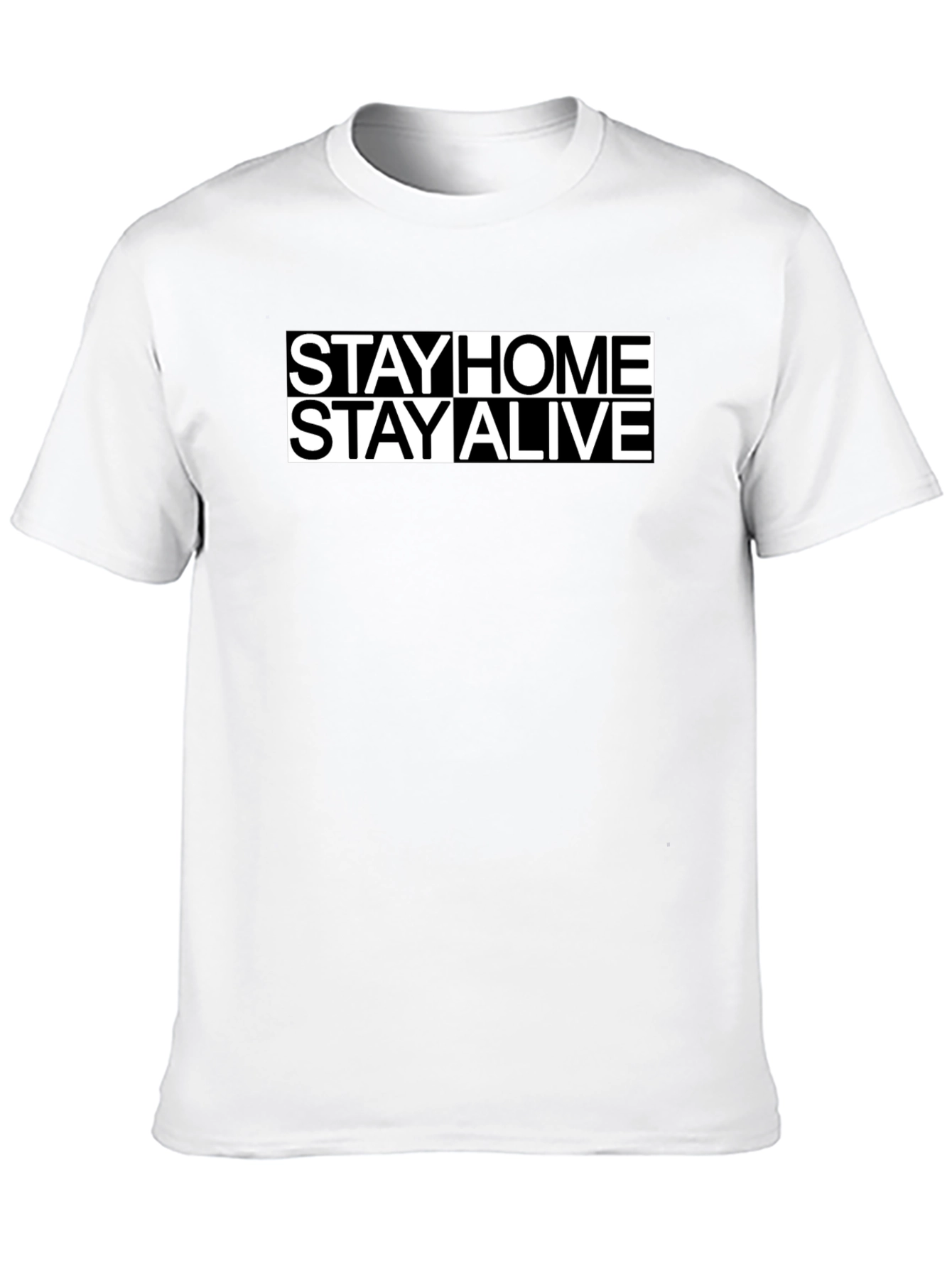 Stay Home Stay Alive Graphic Tee - Black